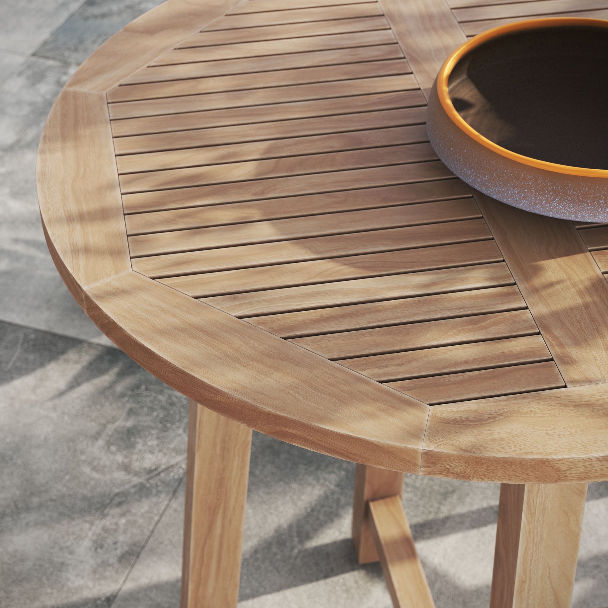 Modway Wellspring 36" Outdoor Patio Teak Wood Bar Table