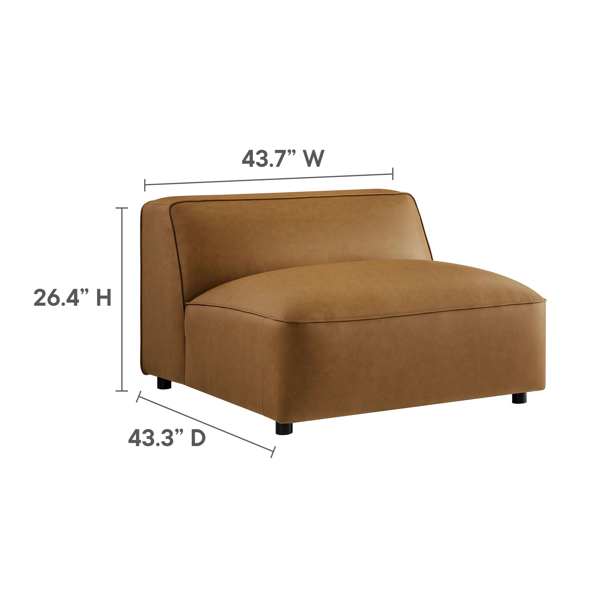 Modway Auren 4-Piece Vegan Leather Modular Sofa Set