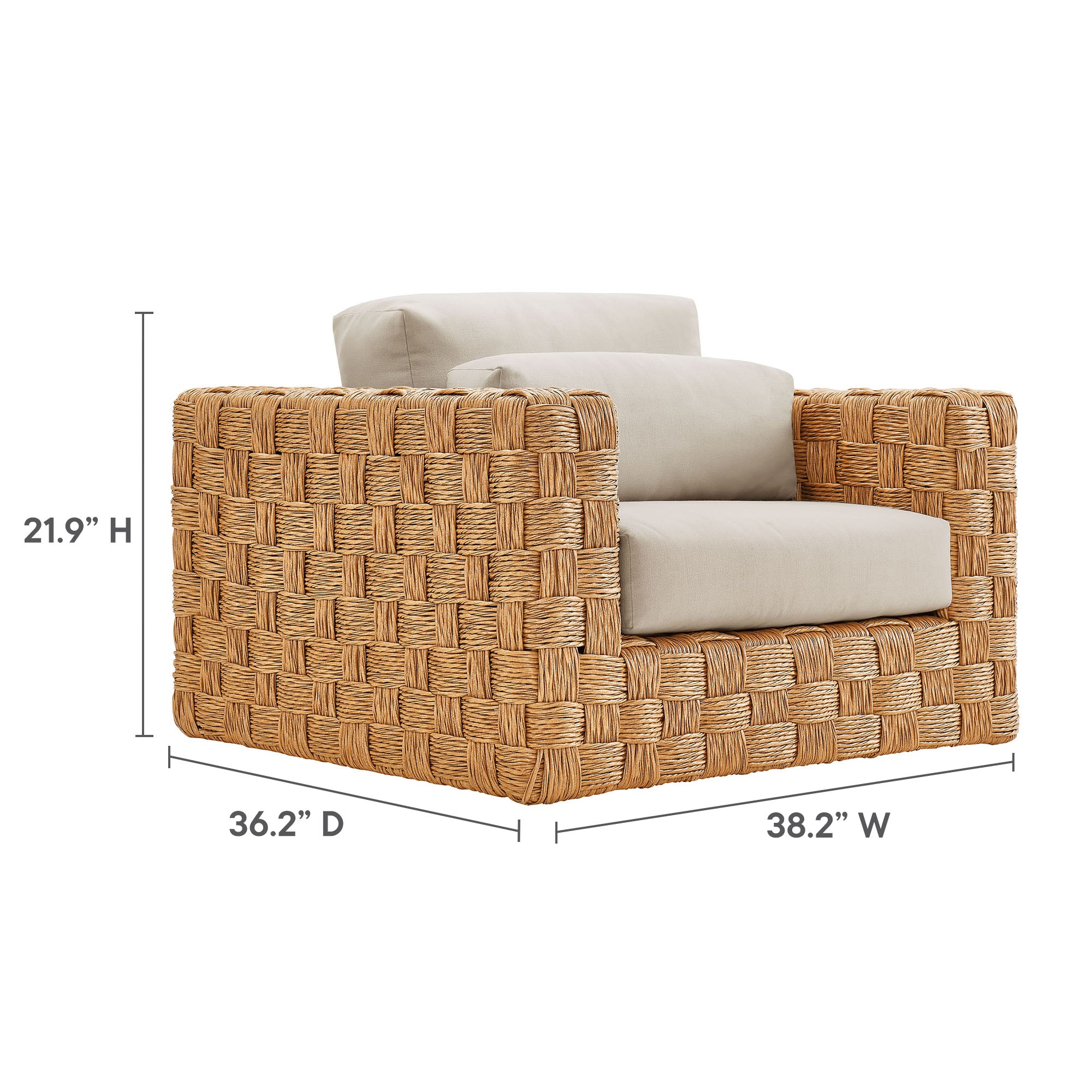 Modway Thames 4-Piece Outdoor Patio Wicker Outdoor Patio Rattan Furniture Set