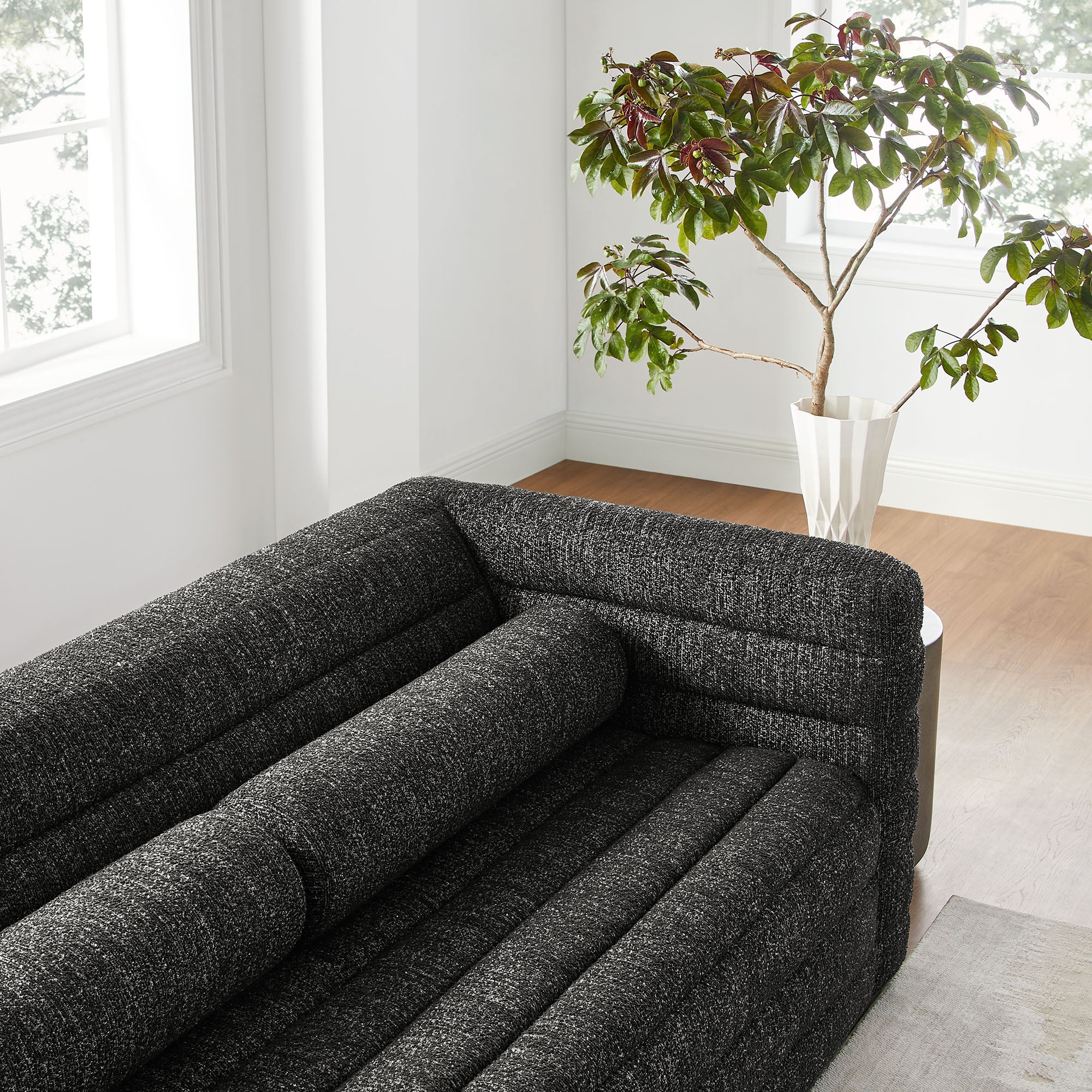Modway Relle Channel Tufted Boucle Upholstered Sofa