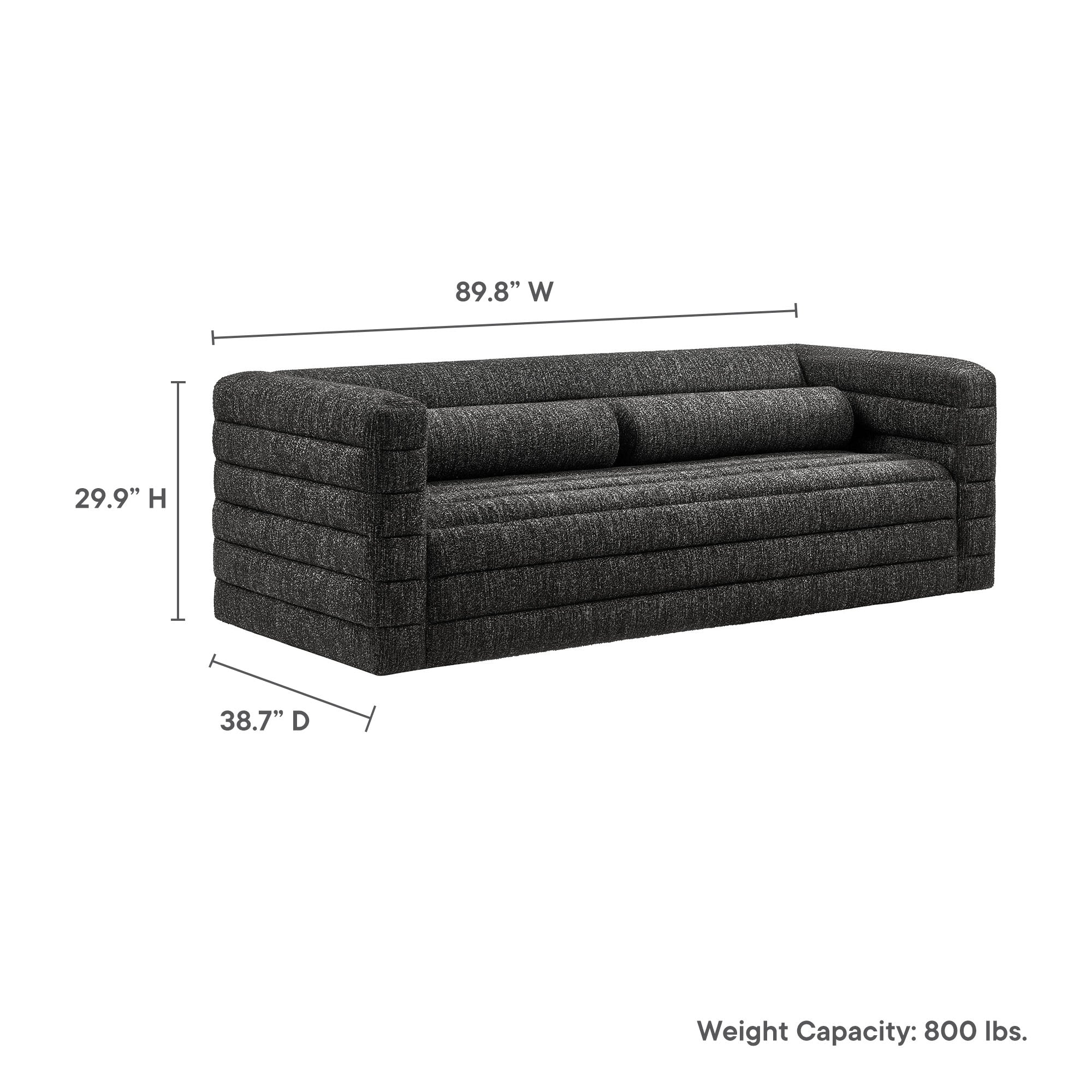Modway Relle Channel Tufted Boucle Upholstered Sofa
