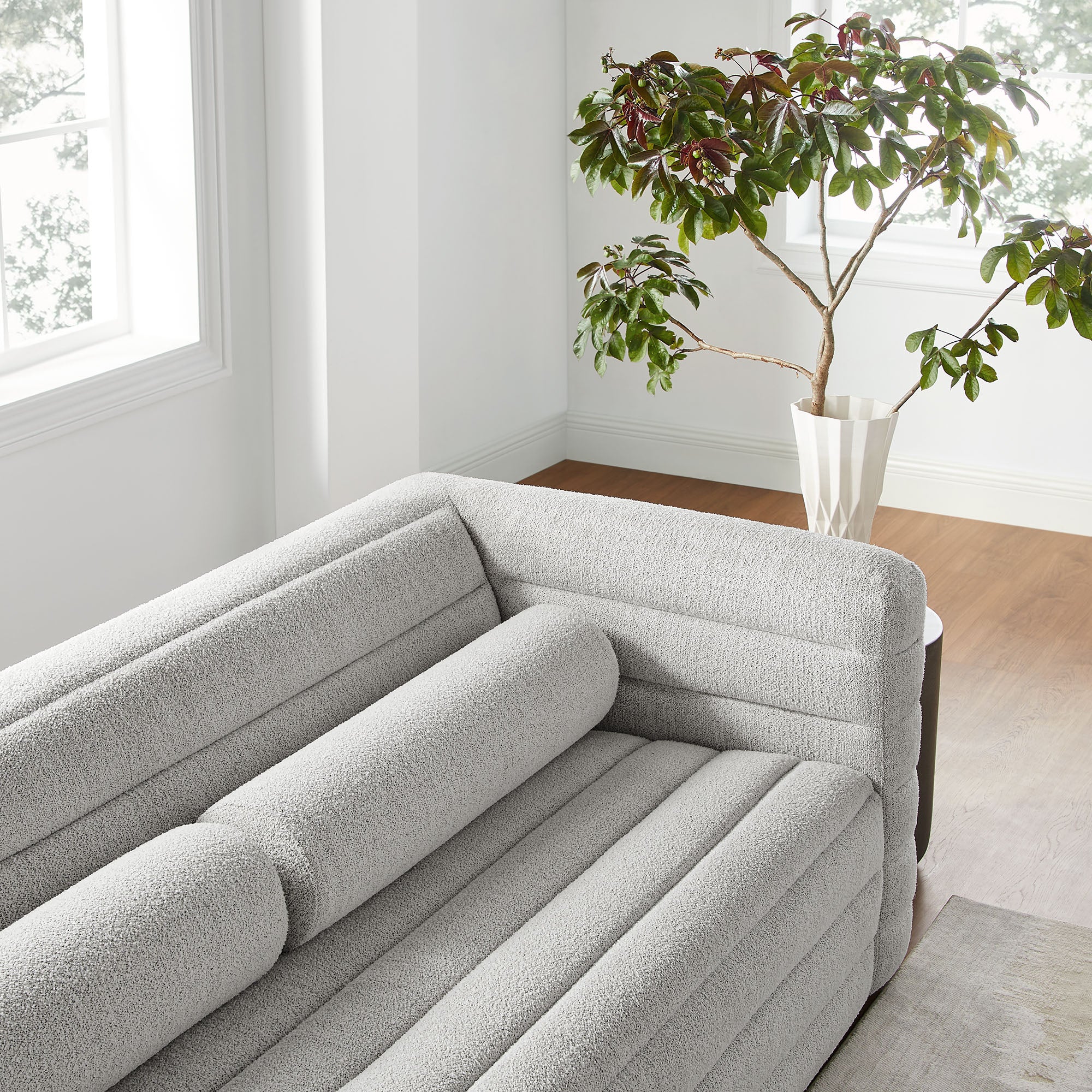 Modway Relle Channel Tufted Boucle Upholstered Sofa