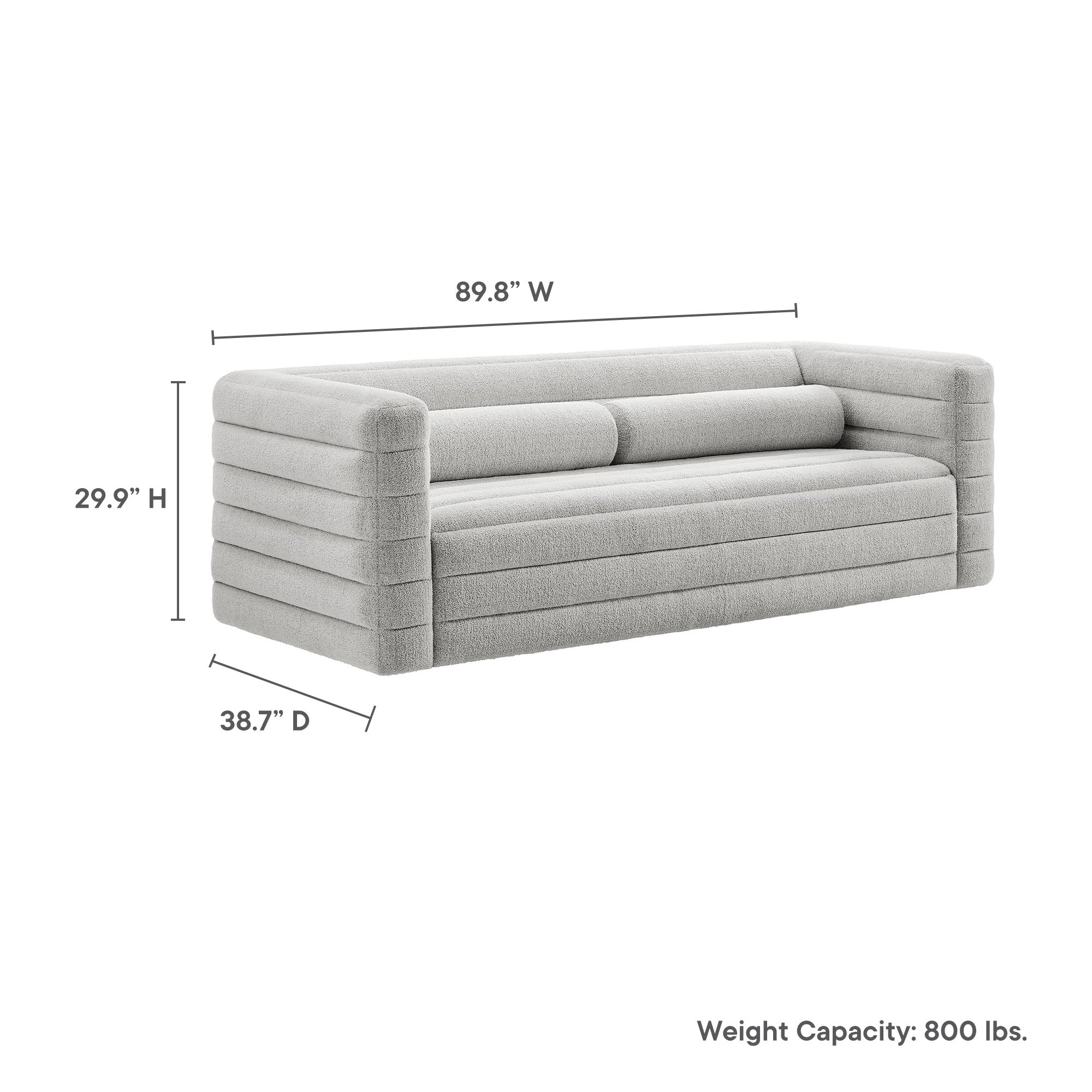 Modway Relle Channel Tufted Boucle Upholstered Sofa