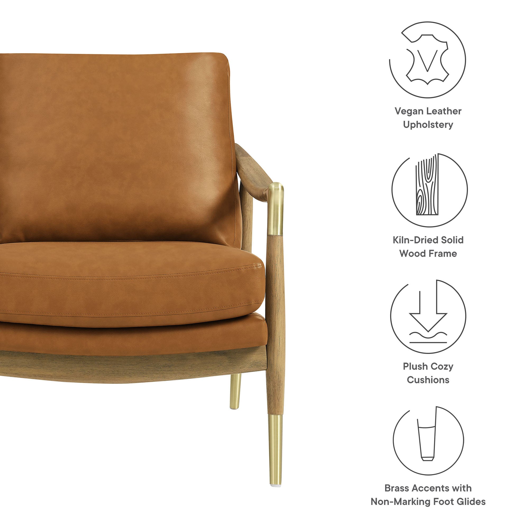 Modway Langford Vegan Leather Accent Armchair