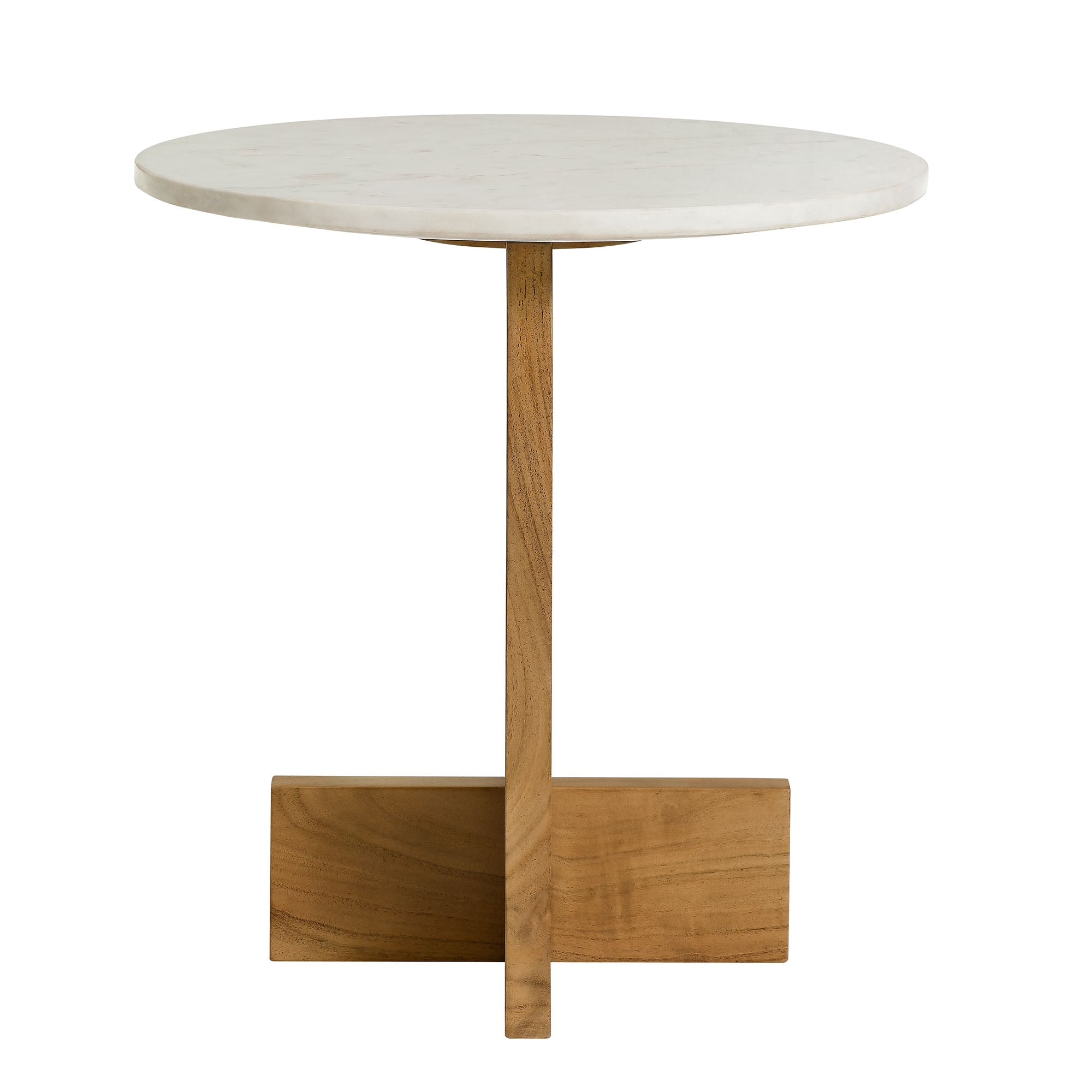Modway Tarin Acacia Wood and Marble Side Table
