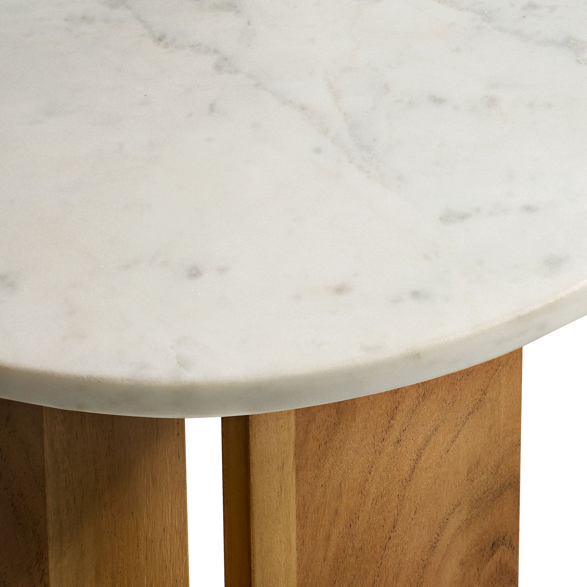 Modway Tarin Acacia Wood and Marble Side Table