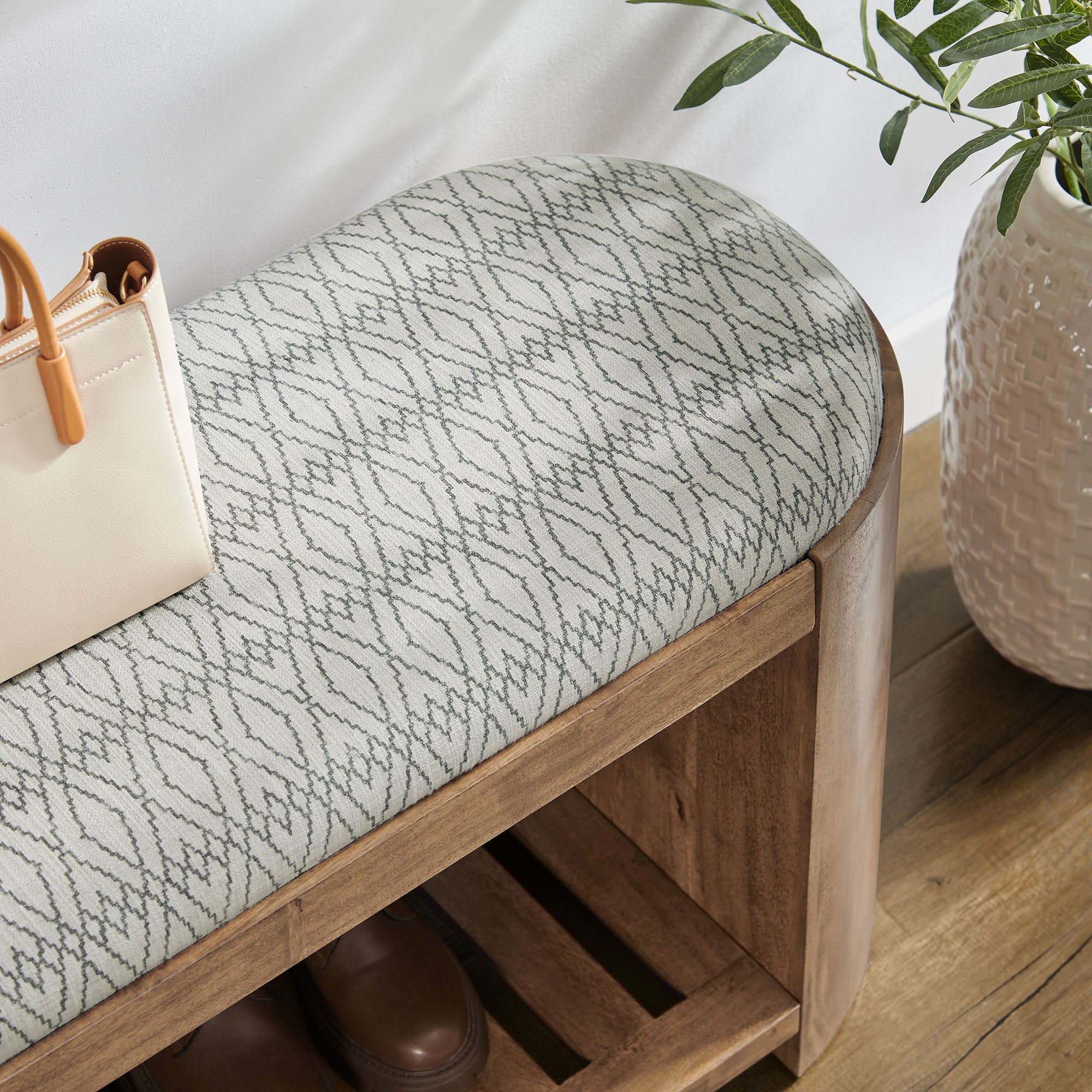 Modway Ashby 45" Geometric Upholstered Bench