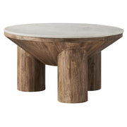 Modway Ellison 33" Round Wood Coffee Table With Marble Top