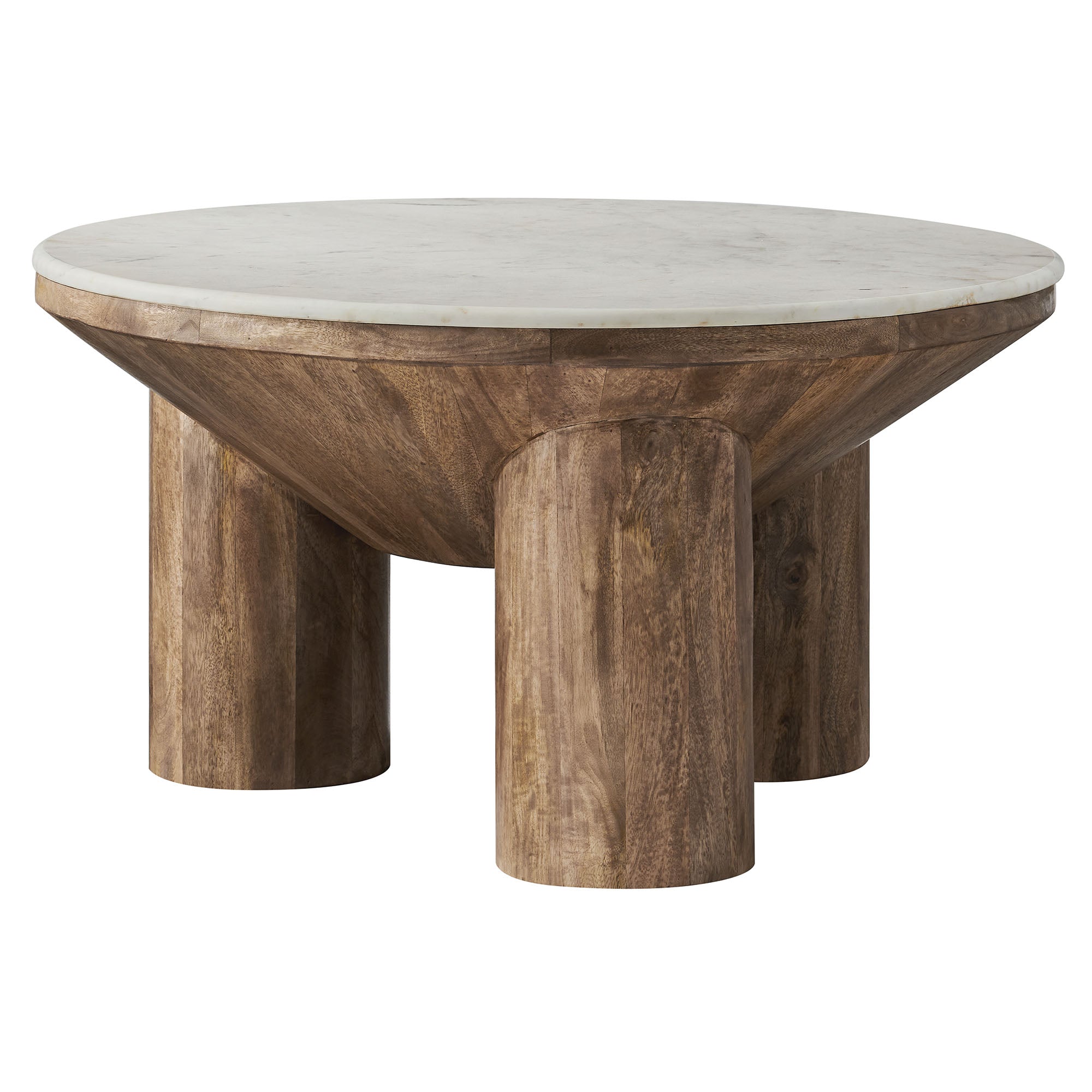 Modway Ellison 33" Round Wood Coffee Table With Marble Top