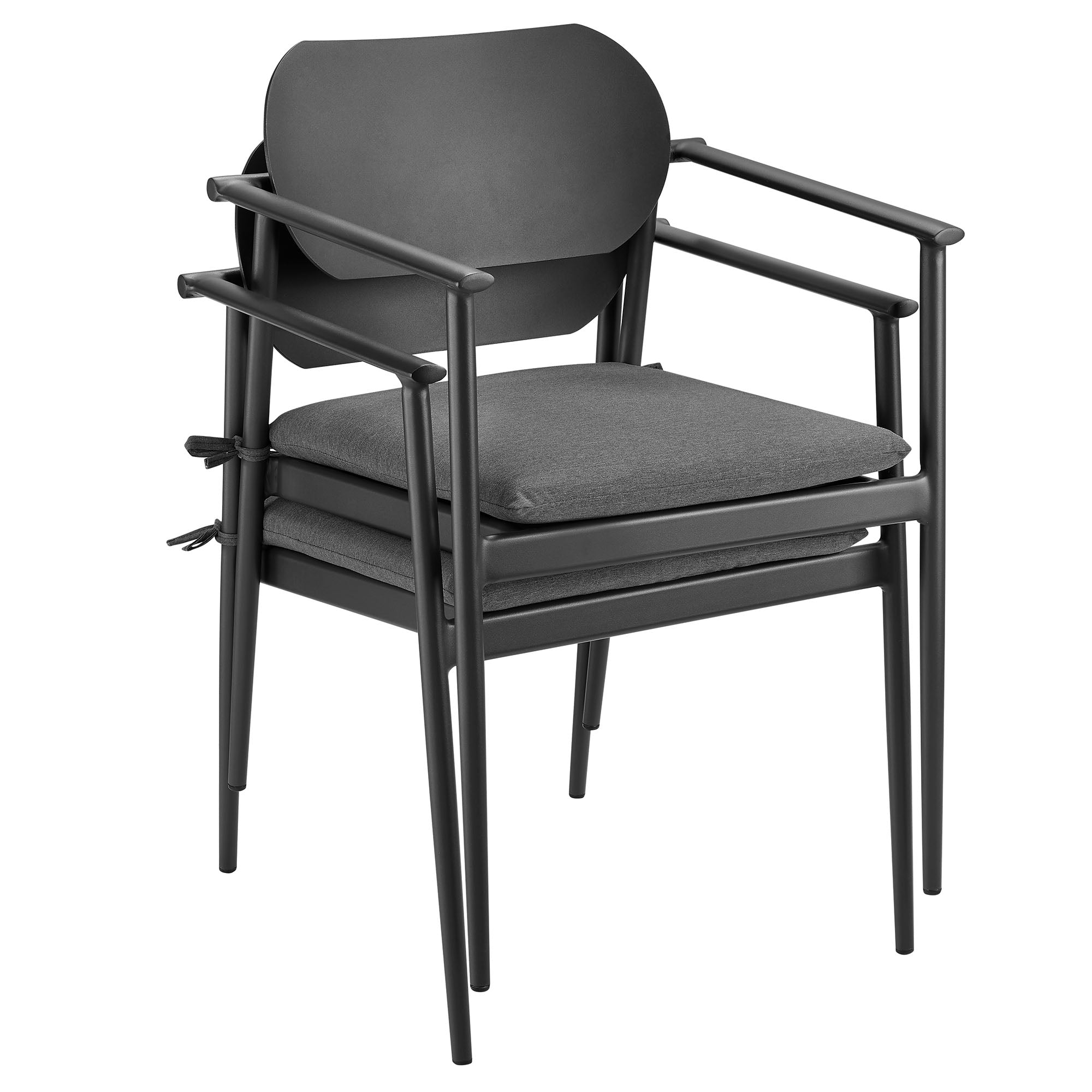 Modway Aeris Stackable Outdoor Patio Aluminum Dining Armchair Set of 2