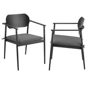 Modway Aeris Stackable Outdoor Patio Aluminum Dining Armchair Set of 2