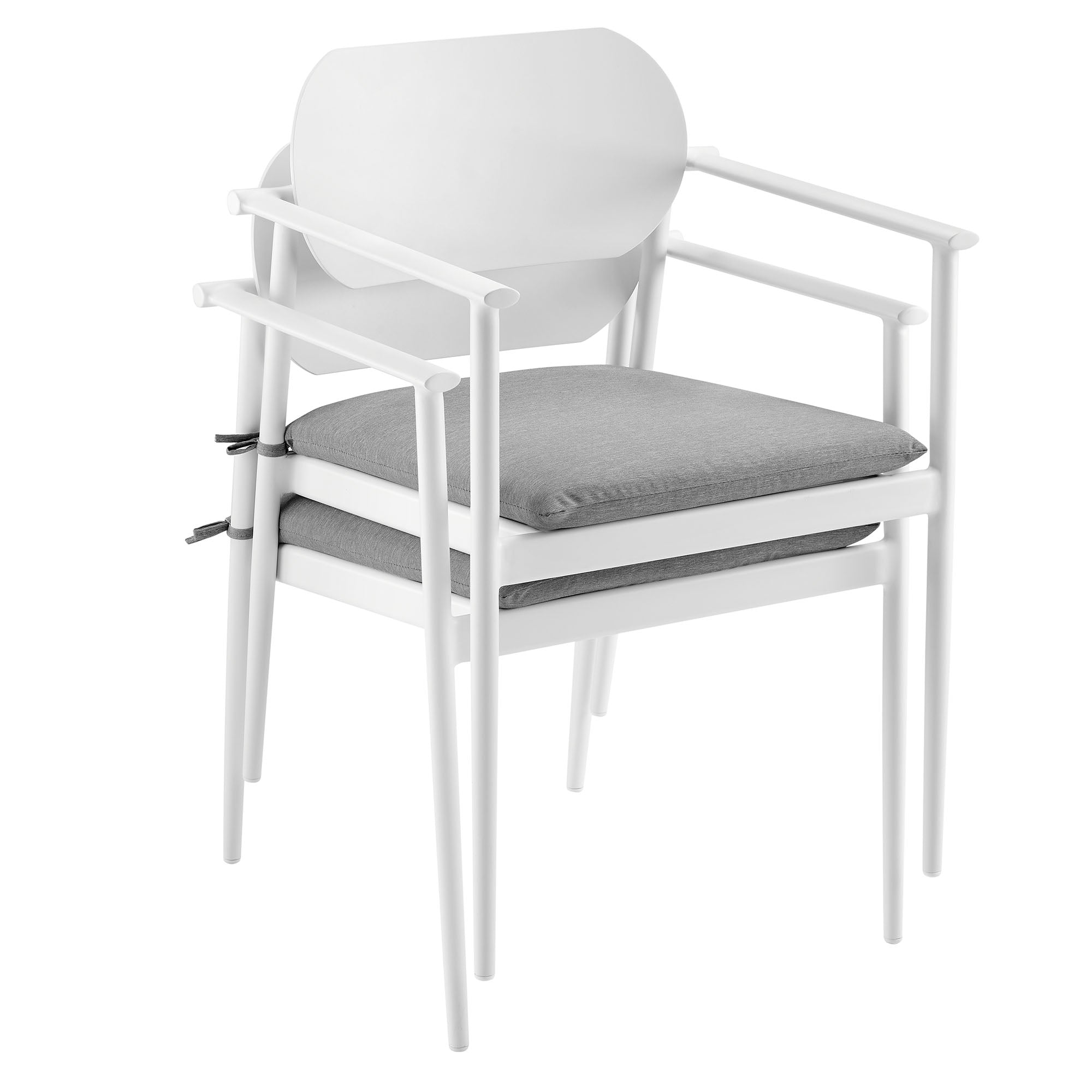 Modway Aeris Stackable Outdoor Patio Aluminum Dining Armchair Set of 2