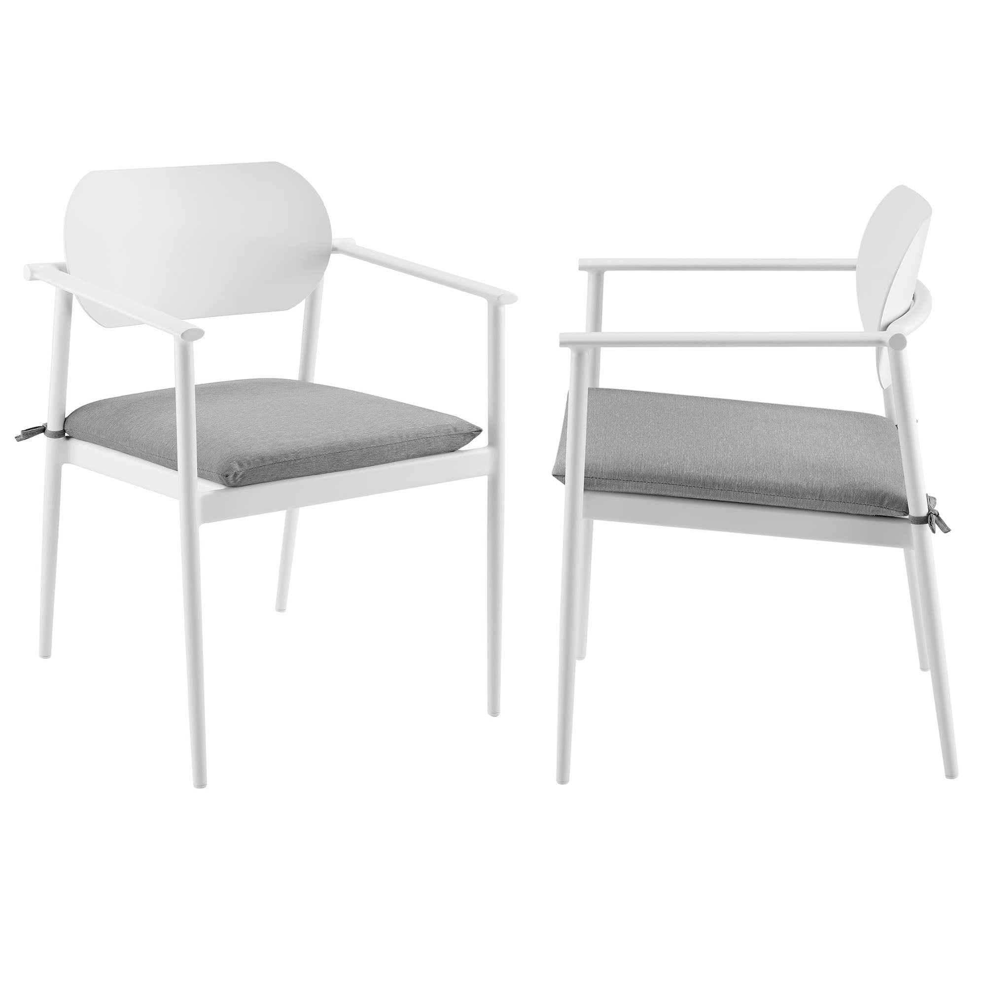 Modway Aeris Stackable Outdoor Patio Aluminum Dining Armchair Set of 2
