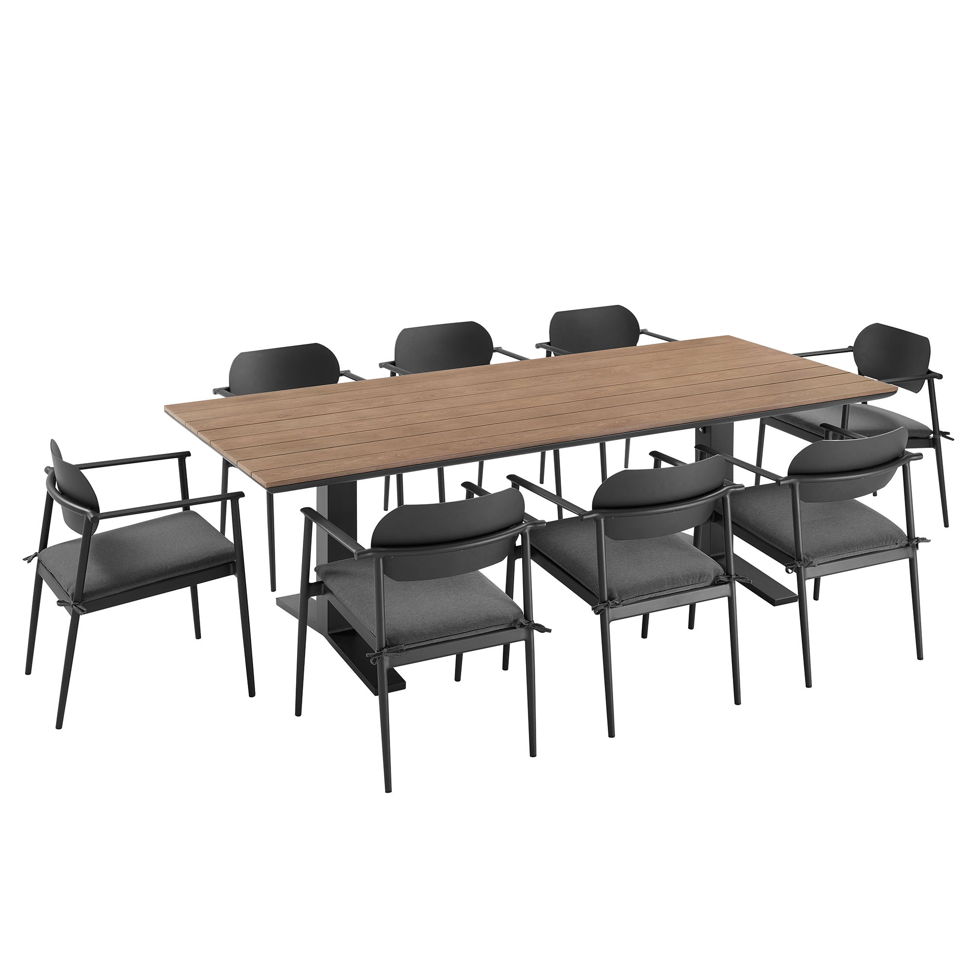 Modway Aeris 9-Piece Outdoor Patio Aluminum Dining Set