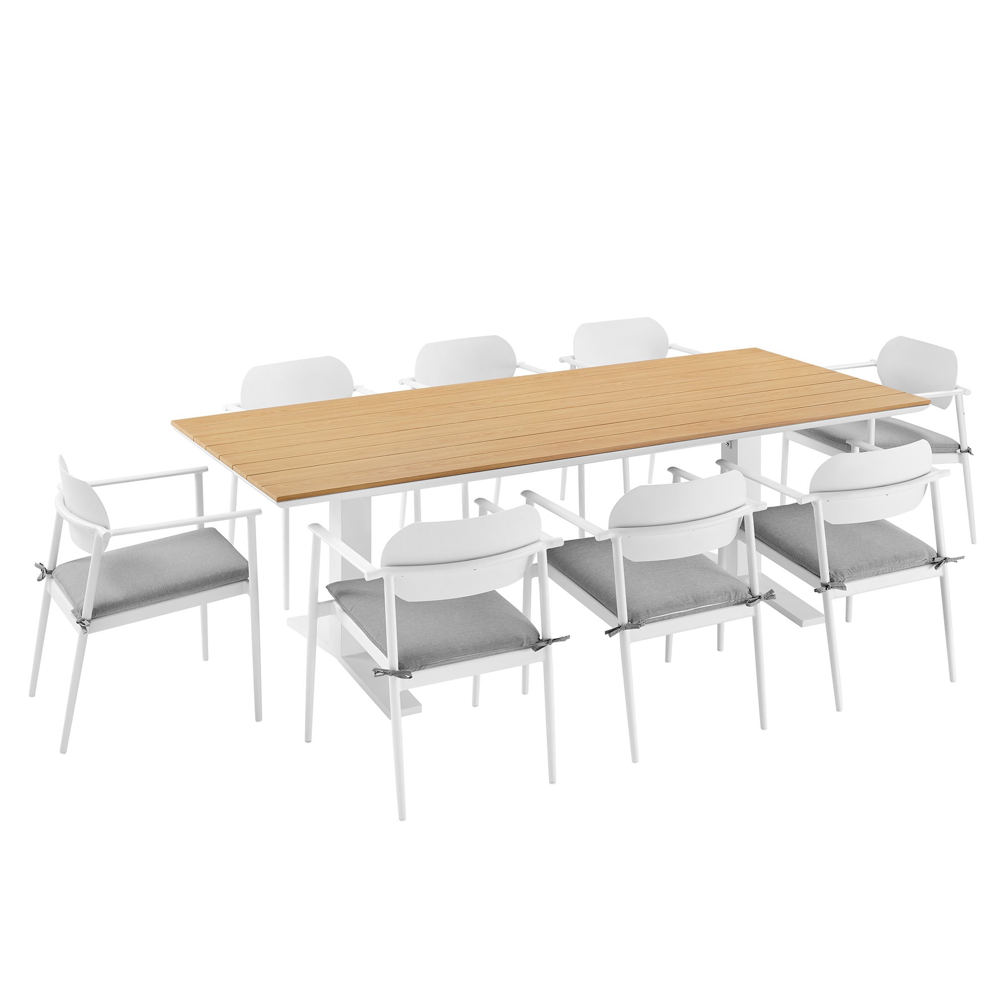 Modway Aeris 9-Piece Outdoor Patio Aluminum Dining Set
