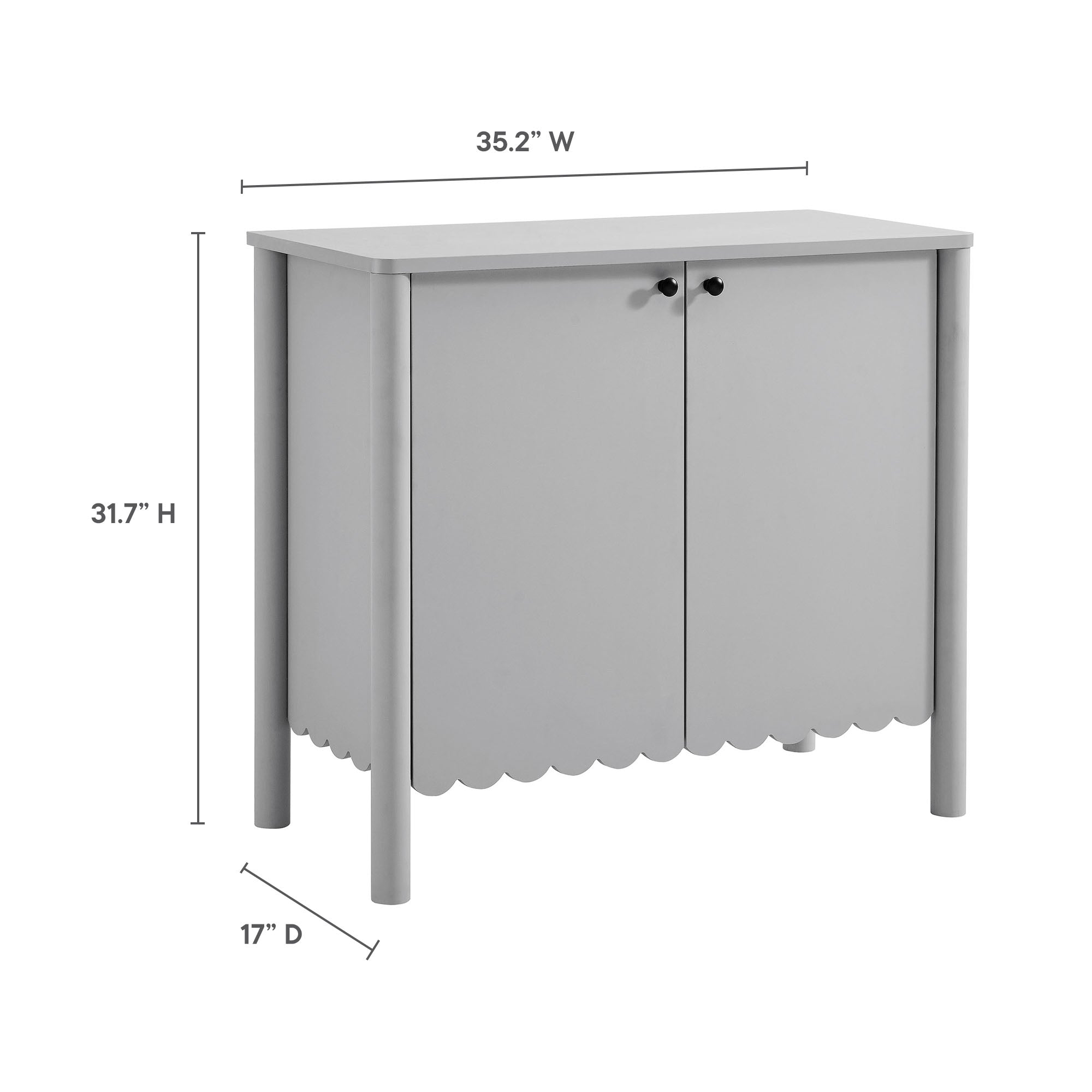Modway Emmeline 35" 2-Door Scalloped Sideboard Cabinet