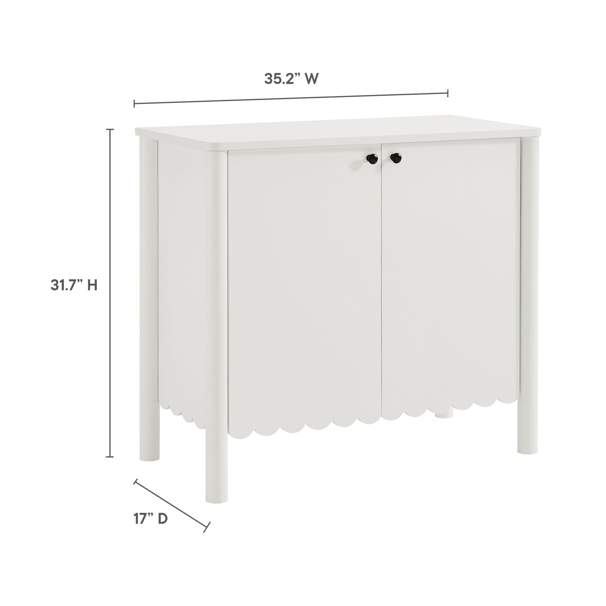 Modway Emmeline 35" 2-Door Scalloped Sideboard Cabinet