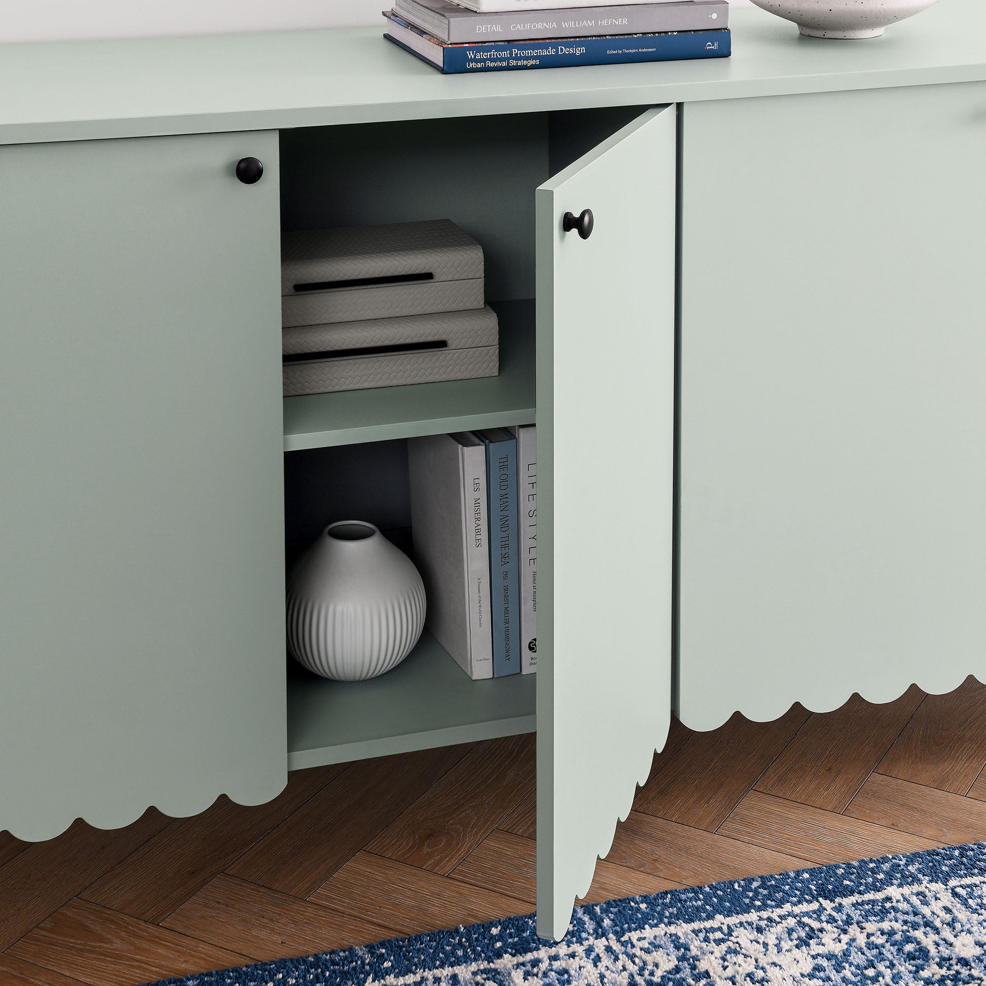 Modway Emmeline 66" 4-Door Scalloped Sideboard Cabinet