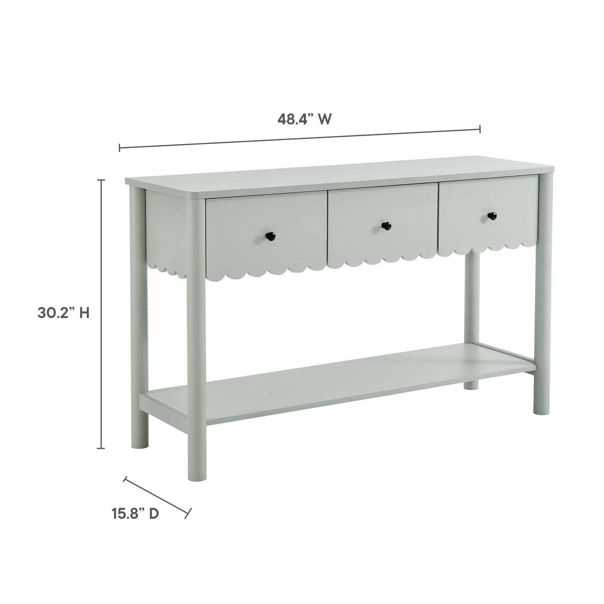 Modway Emmeline 3-Drawer Scalloped Console Table