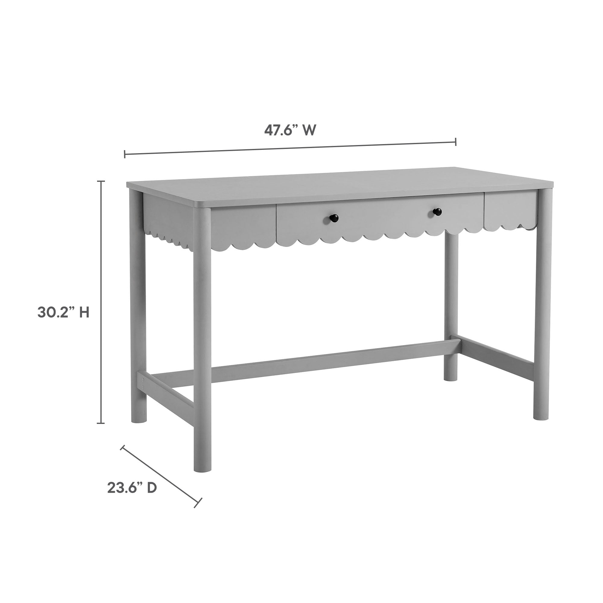 Modway Emmeline 1-Drawer Scallop Writing Desk