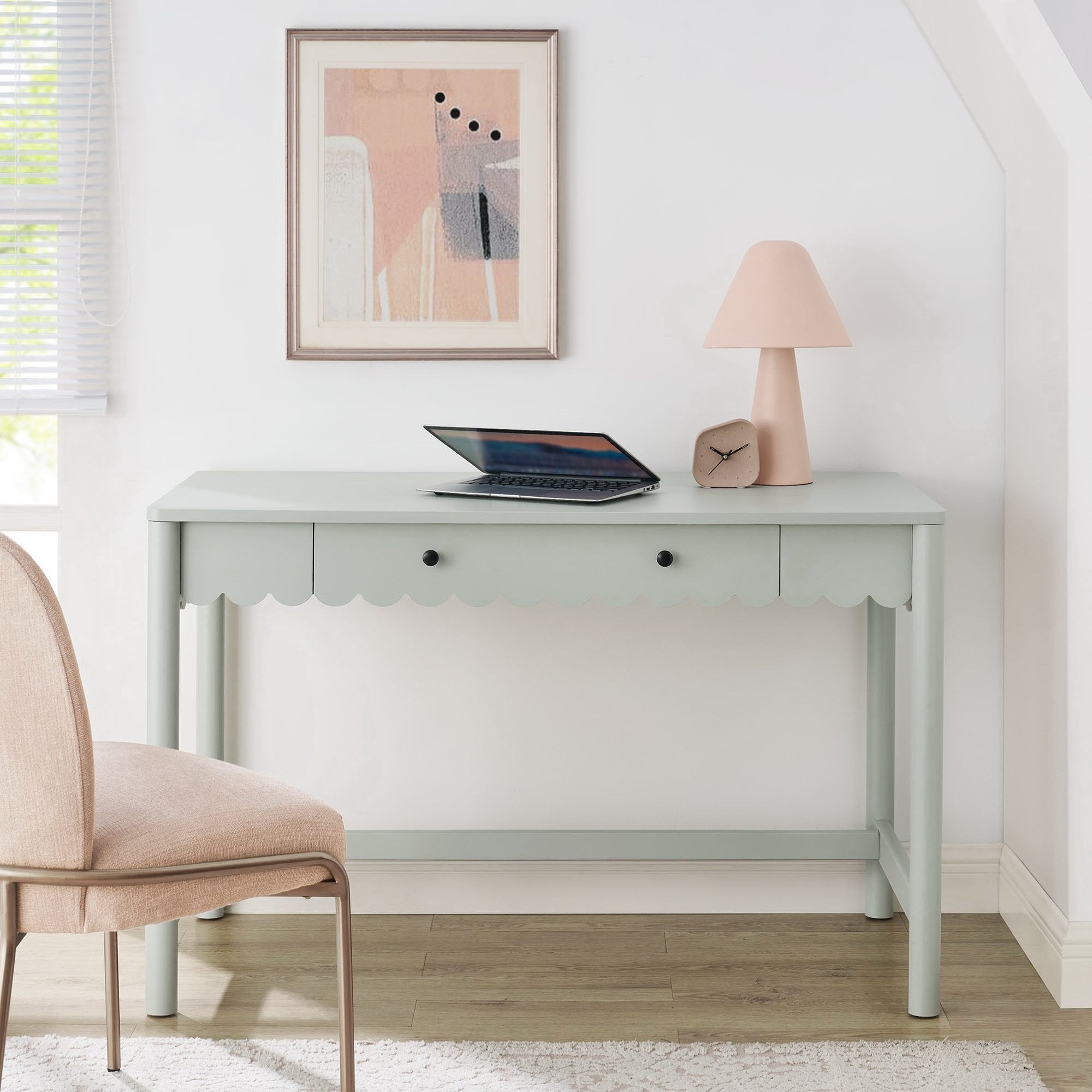 Modway Emmeline 1-Drawer Scallop Writing Desk