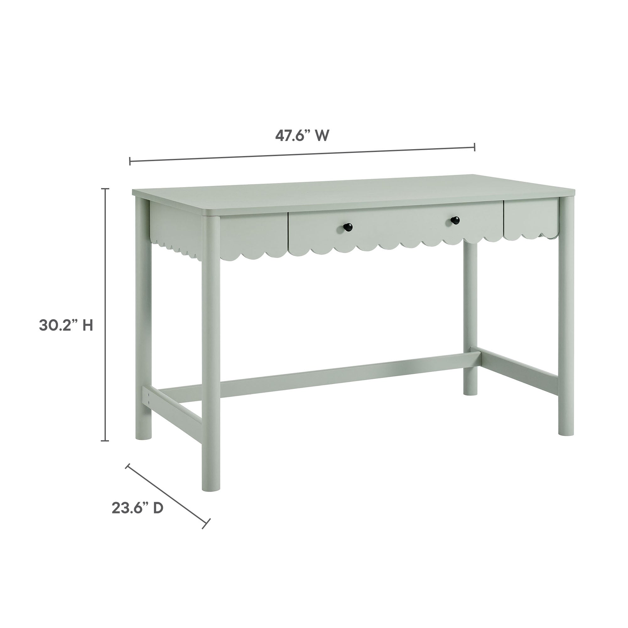 Modway Emmeline 1-Drawer Scallop Writing Desk