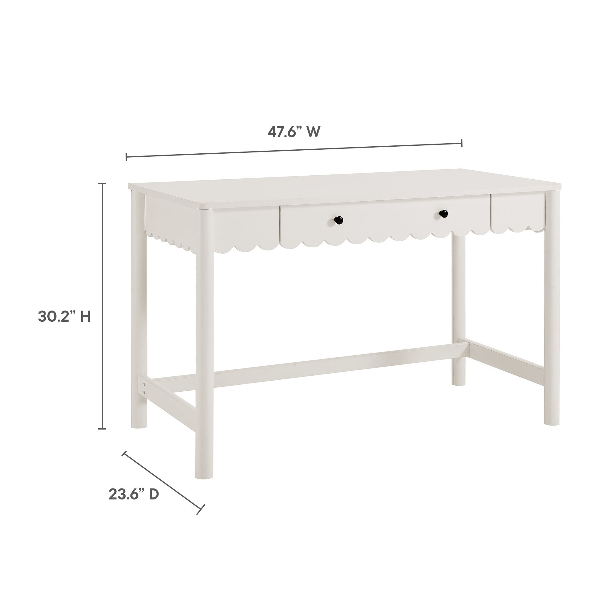 Modway Emmeline 1-Drawer Scallop Writing Desk