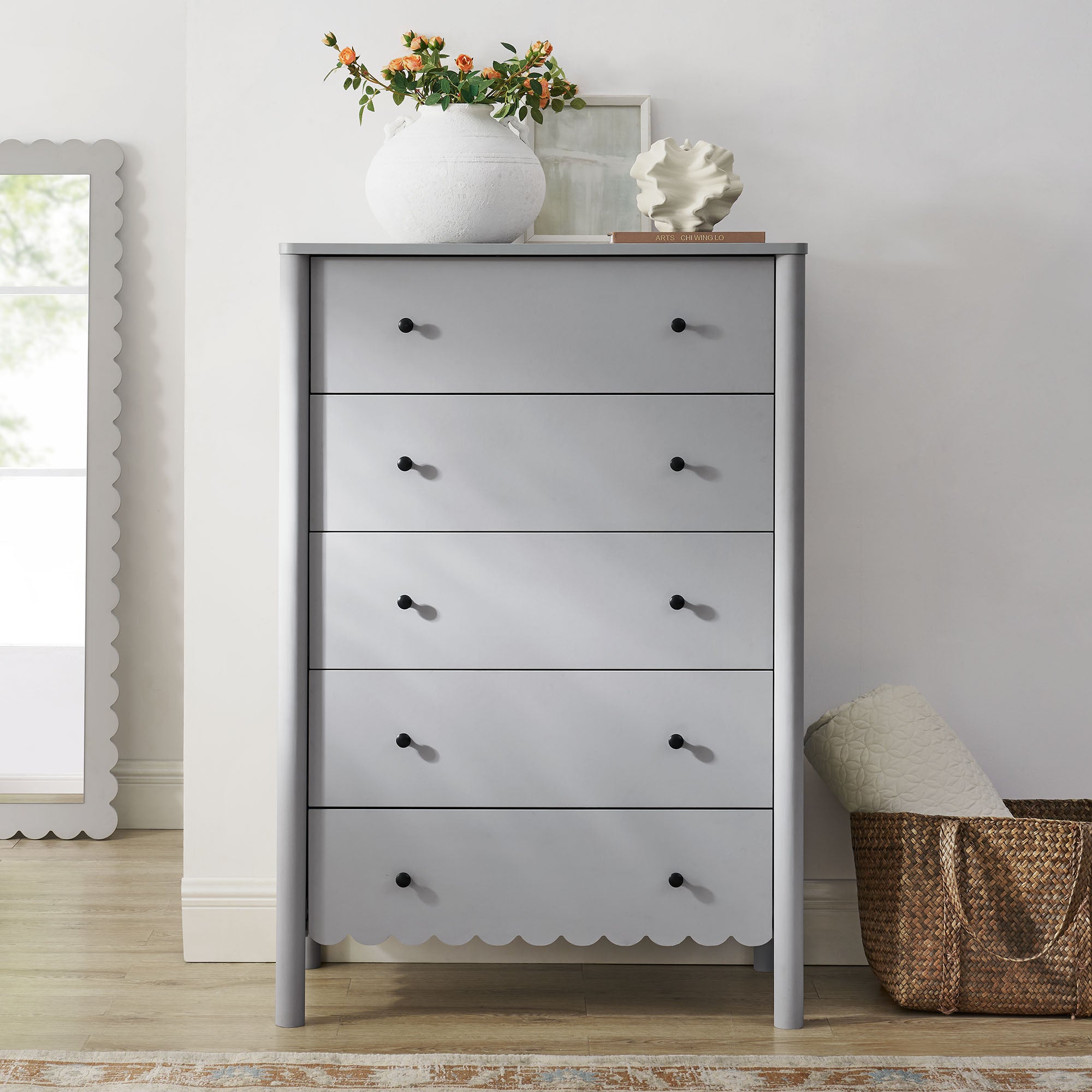 Modway Emmeline Scalloped 5-Drawer Chest