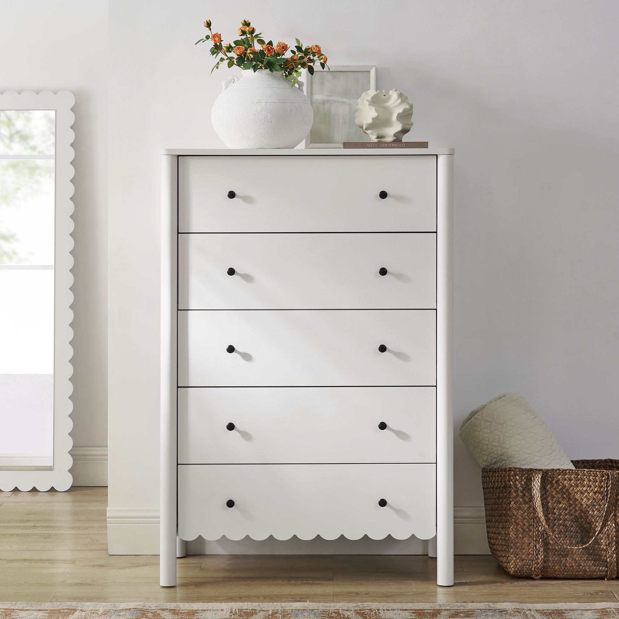 Modway Emmeline Scalloped 5-Drawer Chest