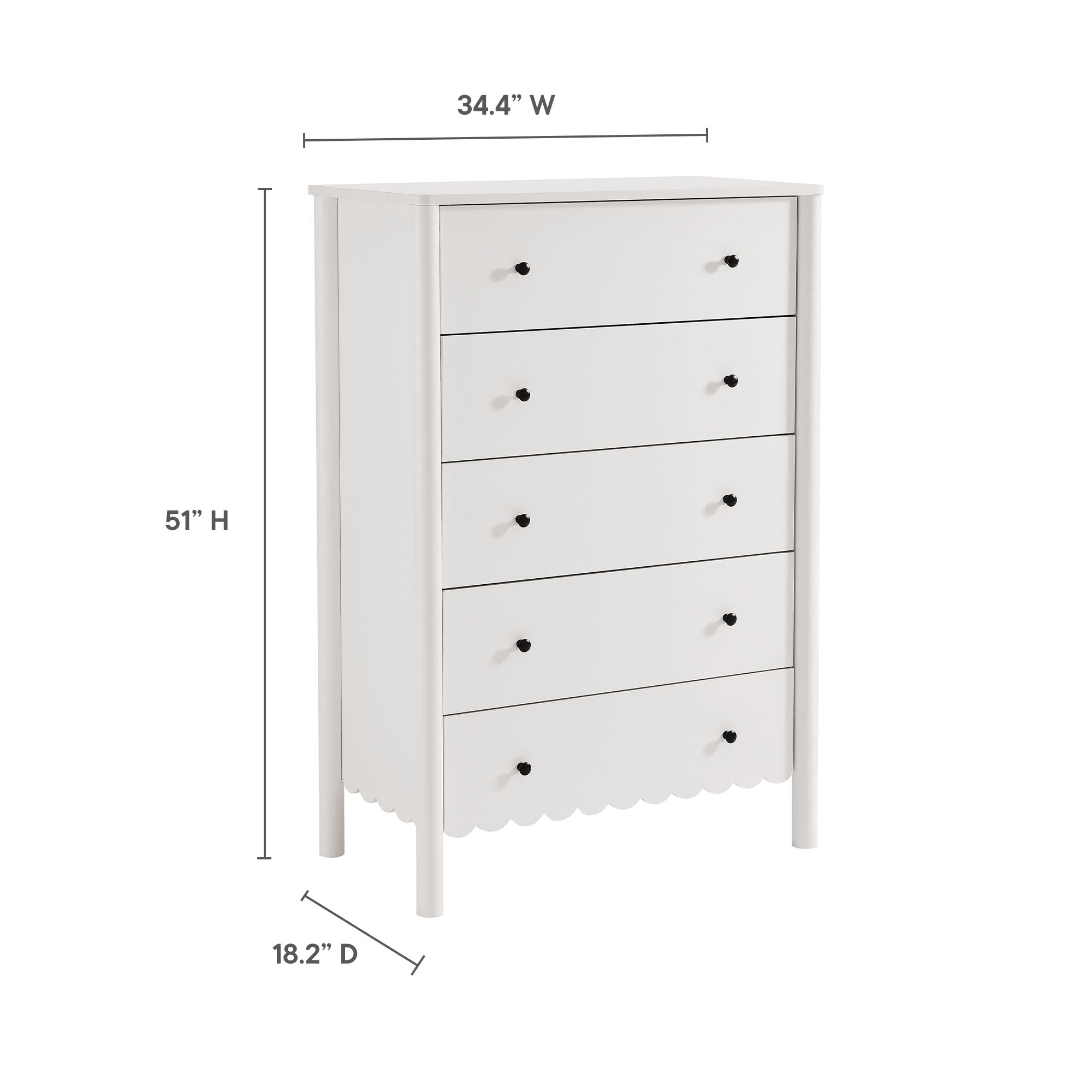 Modway Emmeline Scalloped 5-Drawer Chest