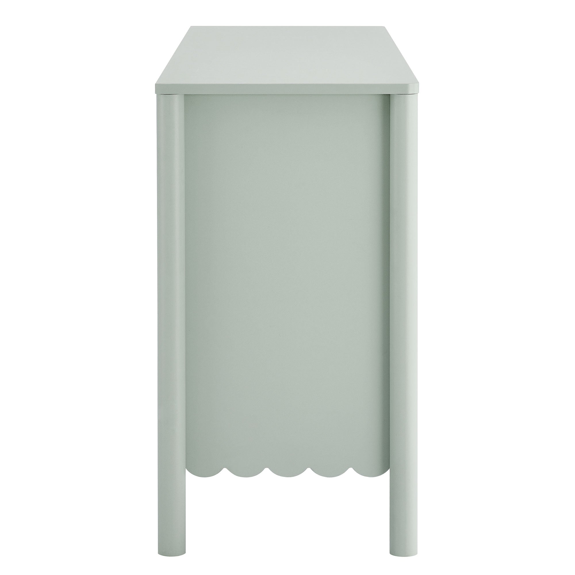 Emmeline Scalloped 6-Drawer Dresser – Light Gray, Sage, White (EEI-7157)