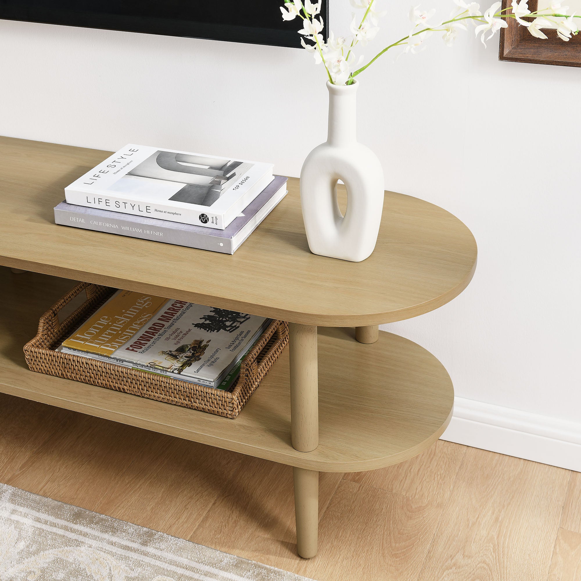 Modway Torus Oval Wood TV Stand