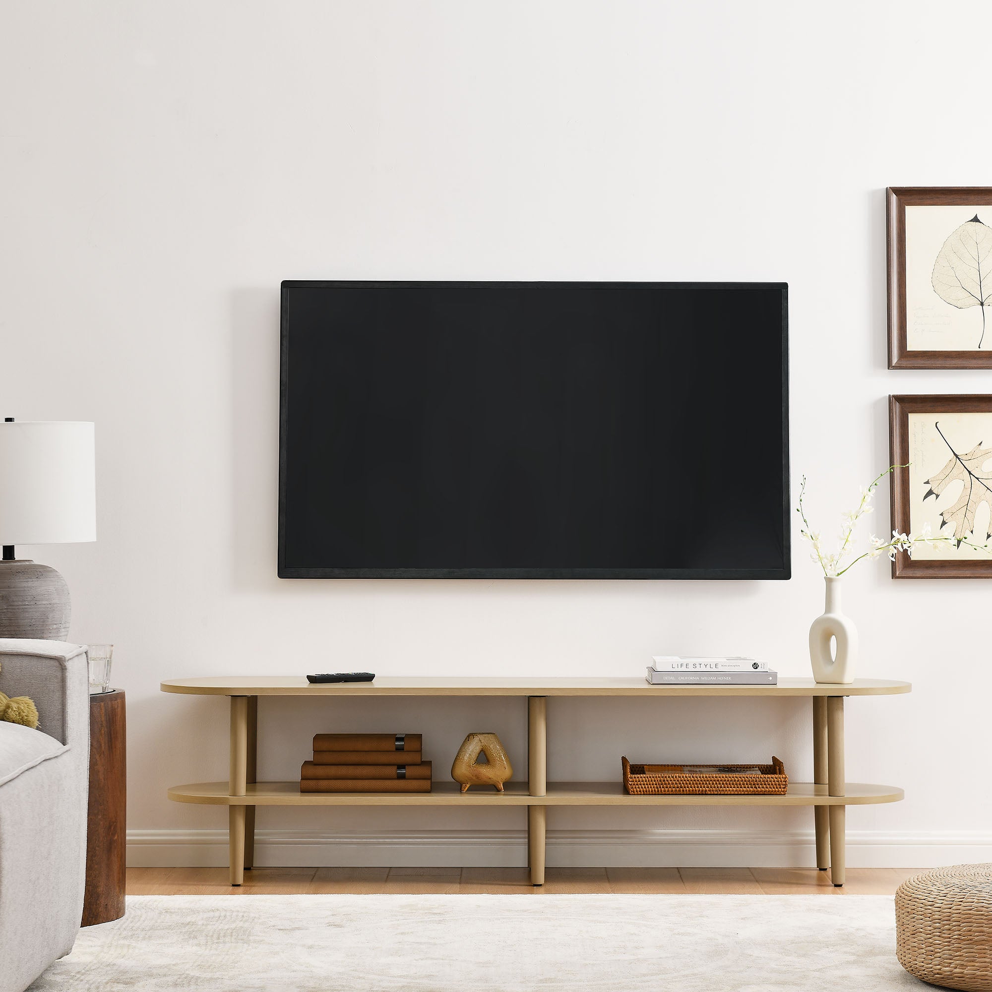 Modway Torus Oval Wood TV Stand