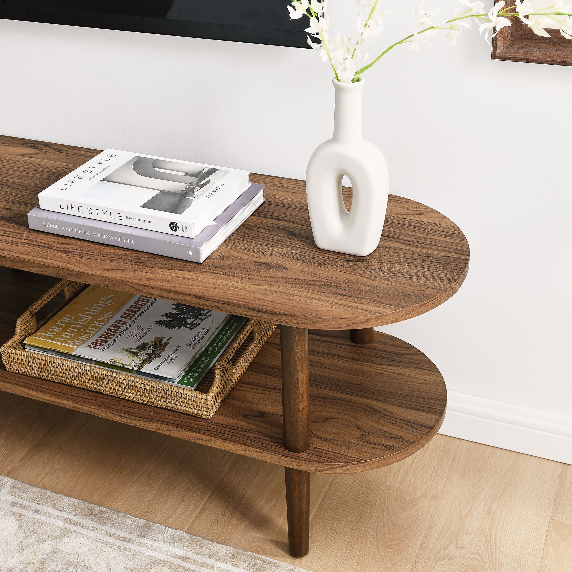 Modway Torus Oval Wood TV Stand