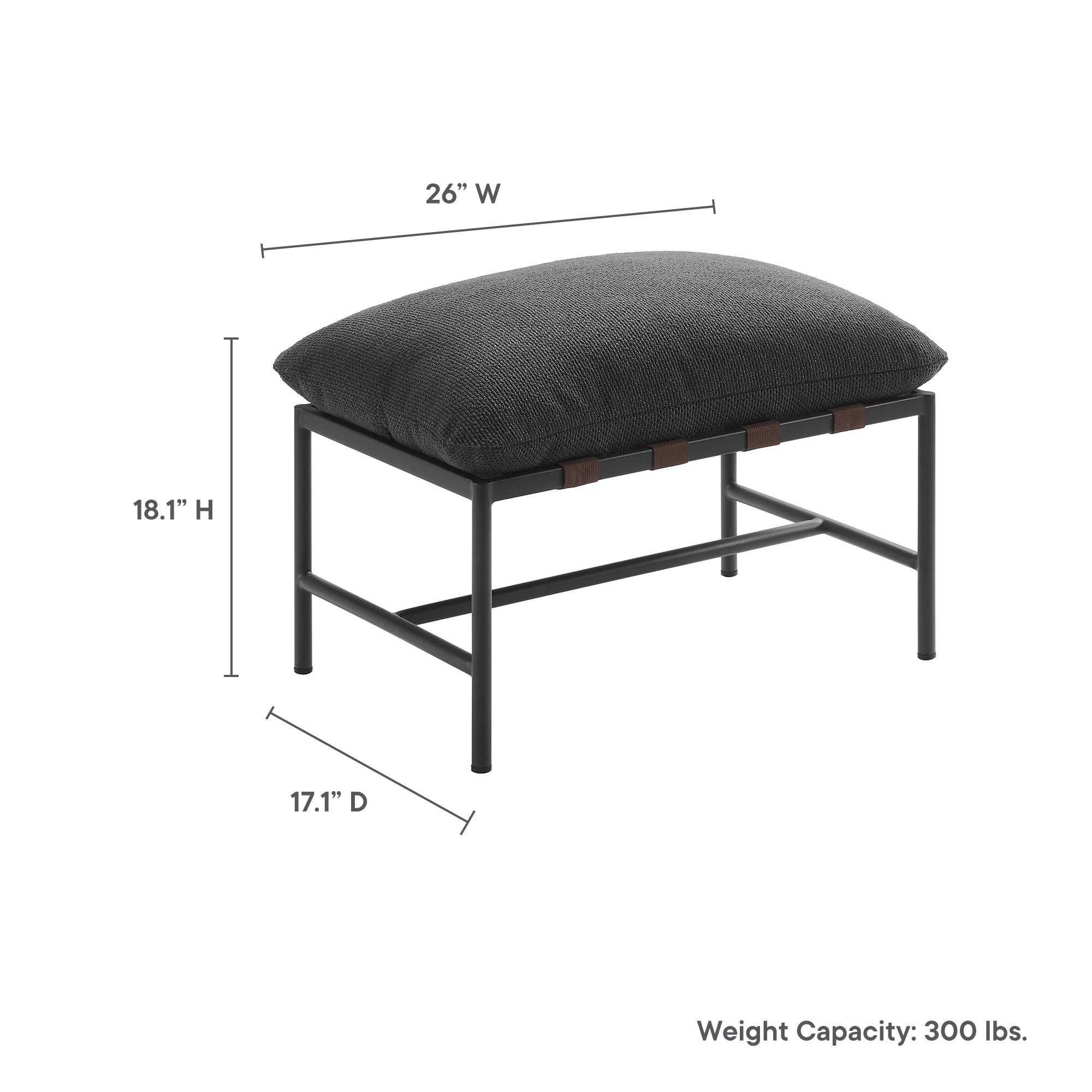 Modway Raya Outdoor Patio Boucle Ottoman
