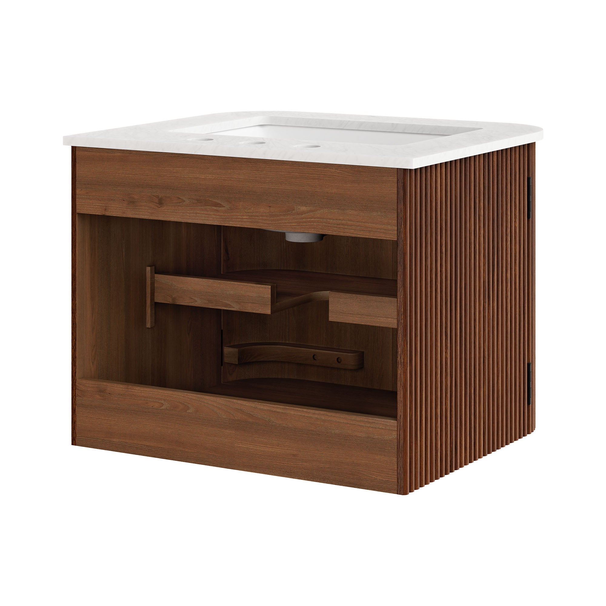 Modway Zia 24" Wall-Mount Bathroom Vanity with Marble Sink