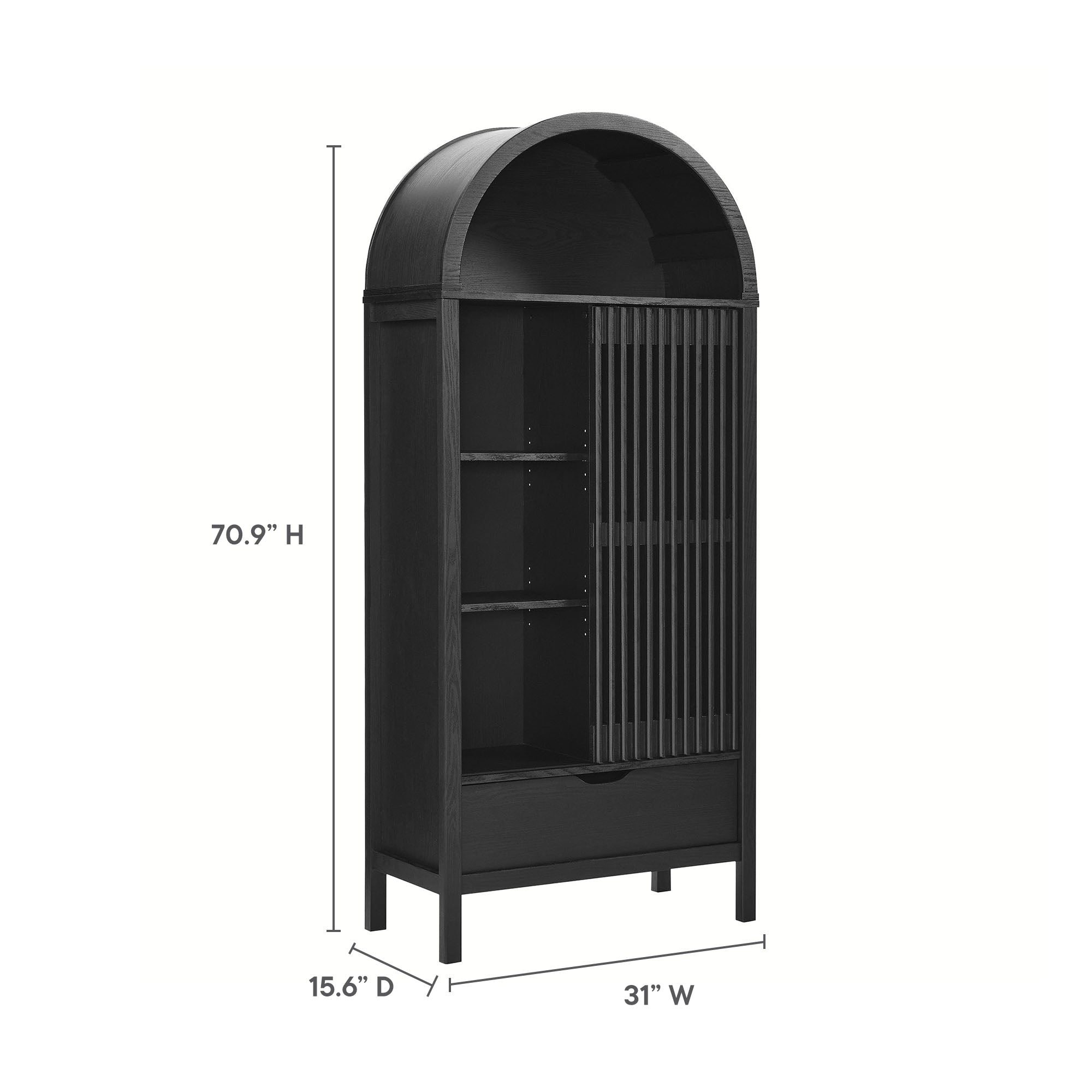 Modway Vaughn 71" Arched Storage Display Cabinet