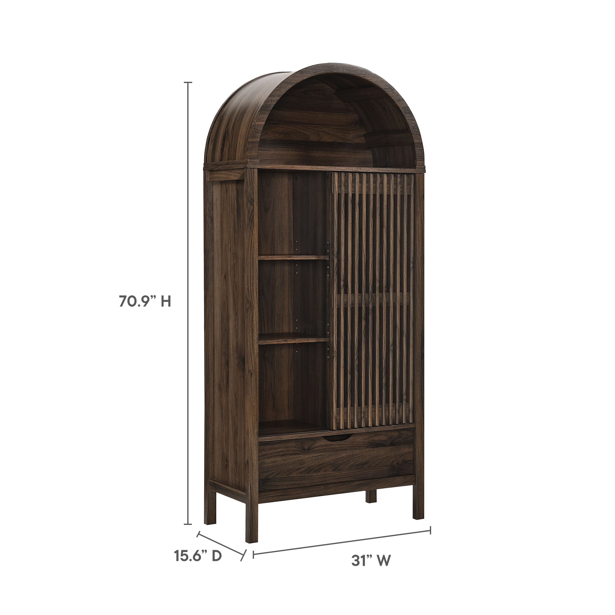 Modway Vaughn 71" Arched Storage Display Cabinet