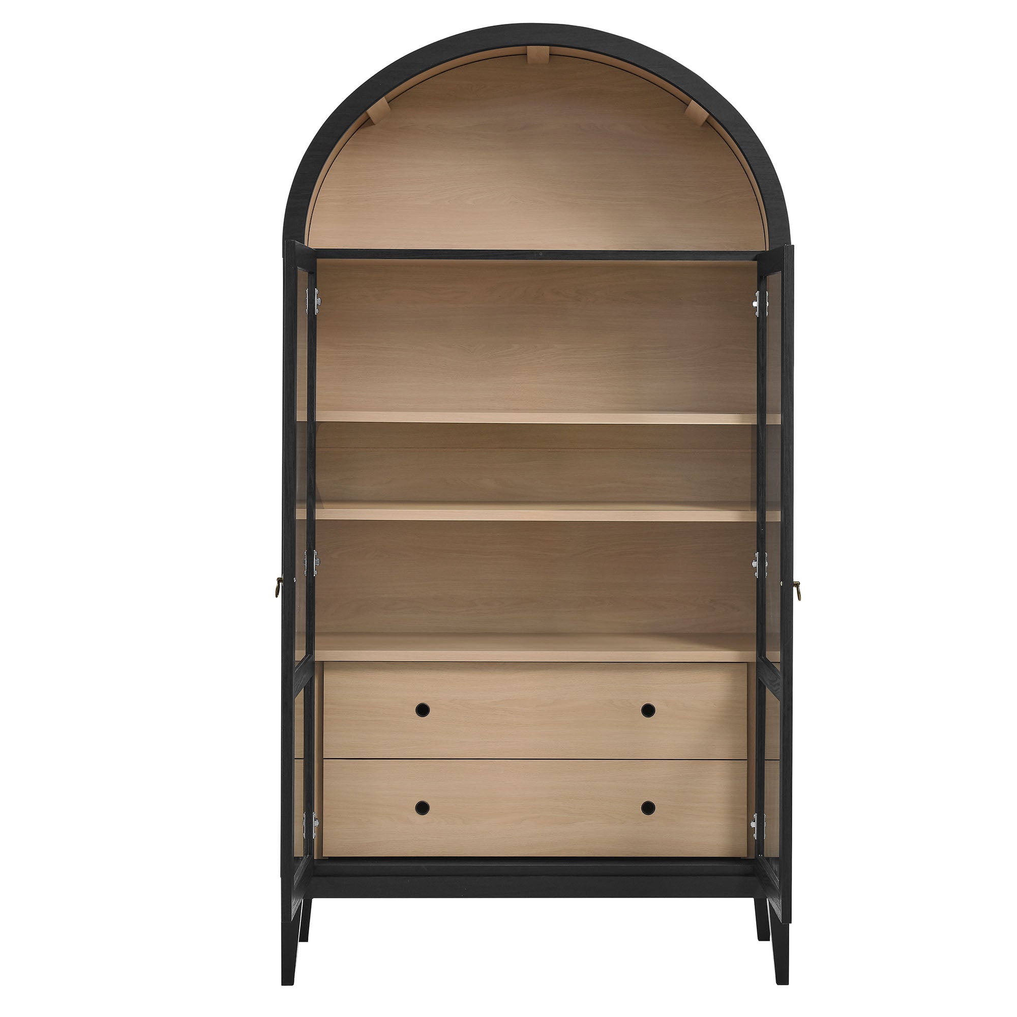 Nolan 74" Tall Wide Arched Storage Display Cabinet