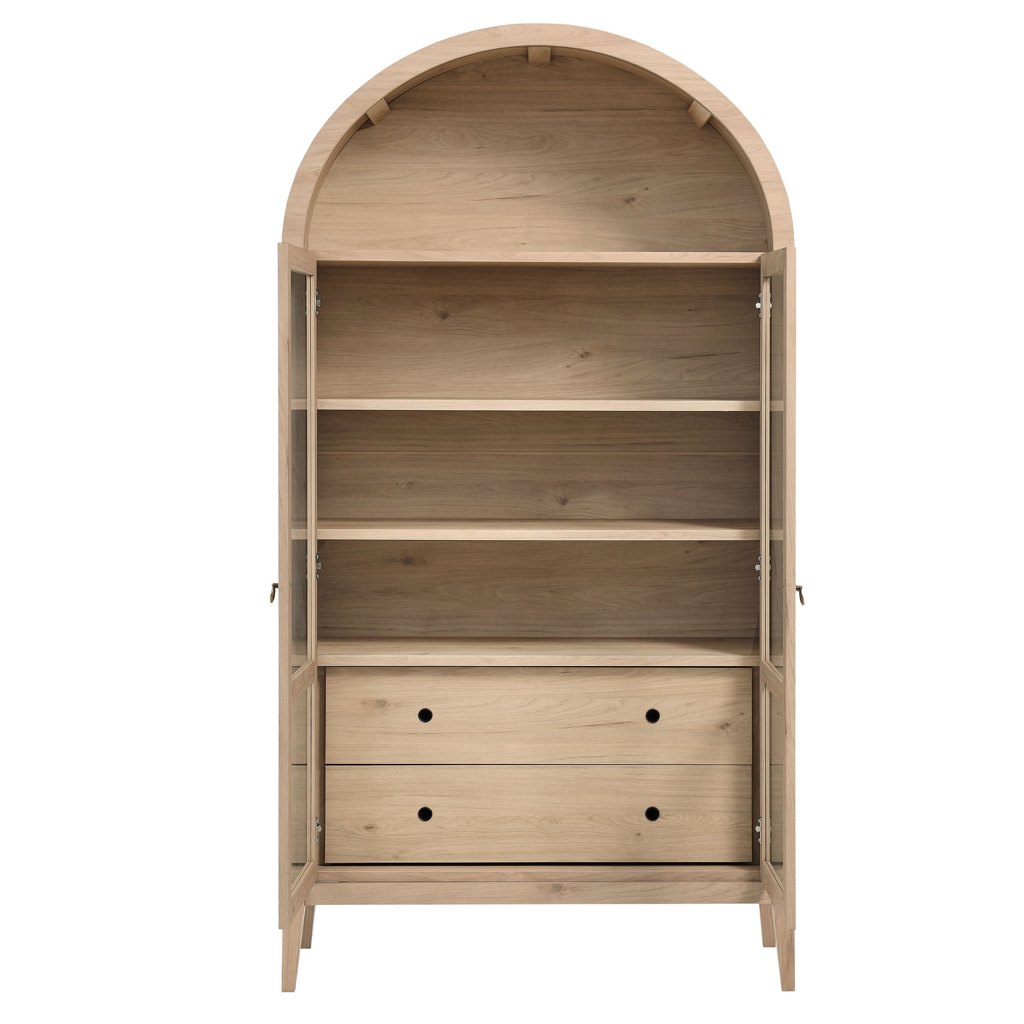 Nolan 74" Tall Wide Arched Storage Display Cabinet