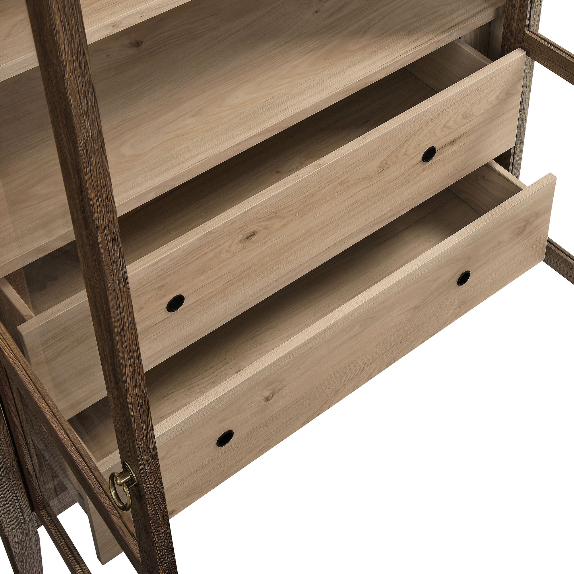 Nolan 74" Tall Wide Arched Storage Display Cabinet