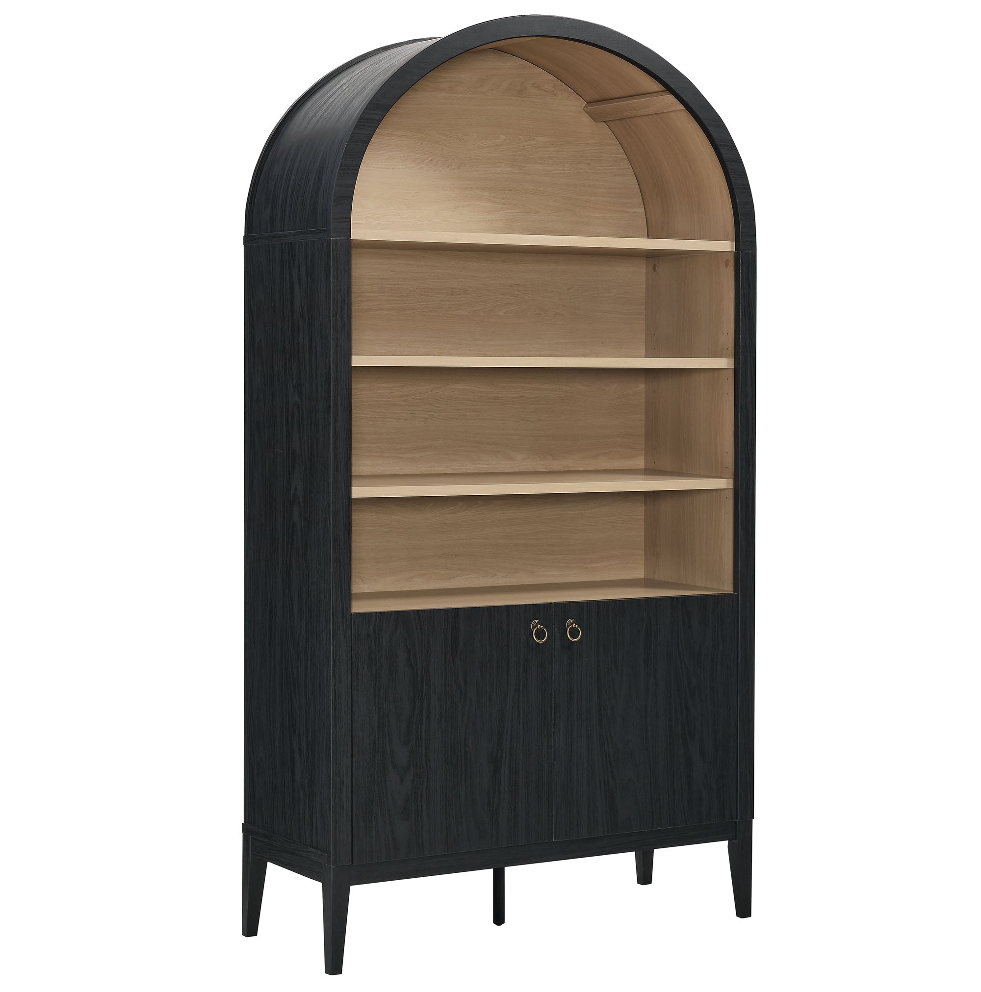 Modway Nolan 74" Tall Wide Arched Storage Display Cabinet Bookshelf
