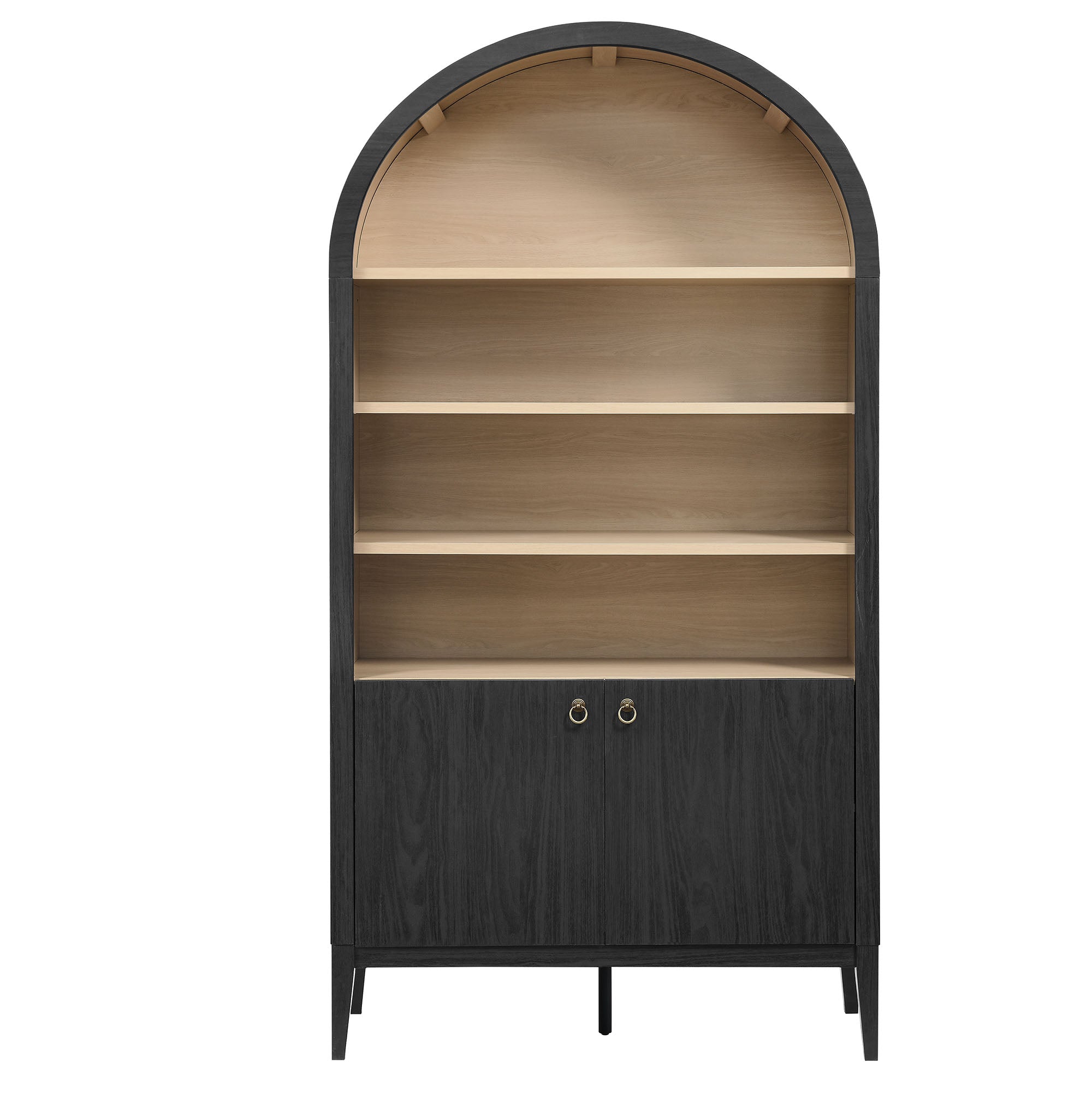 Modway Nolan 74" Tall Wide Arched Storage Display Cabinet Bookshelf
