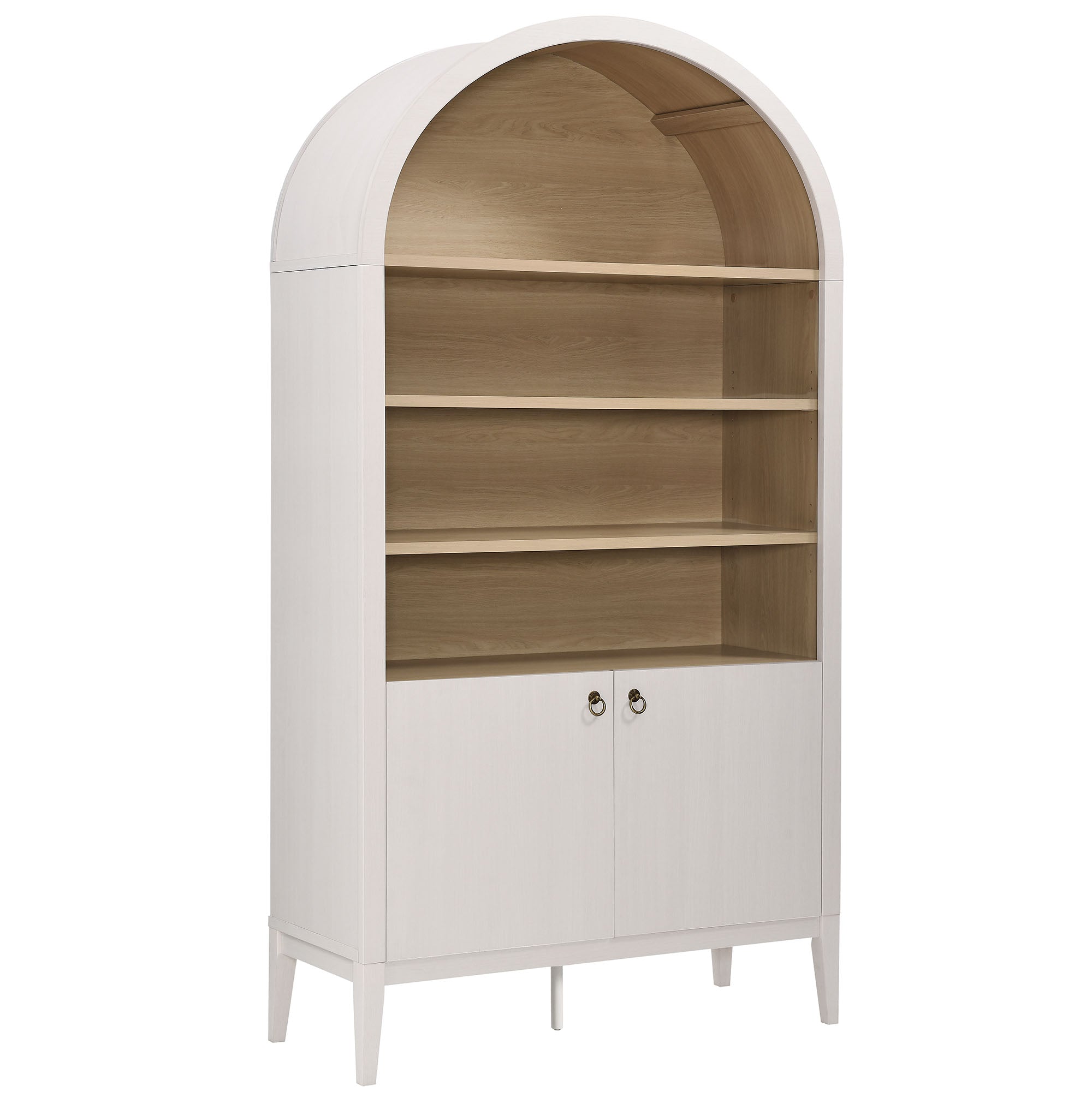 Modway Nolan 74" Tall Wide Arched Storage Display Cabinet Bookshelf