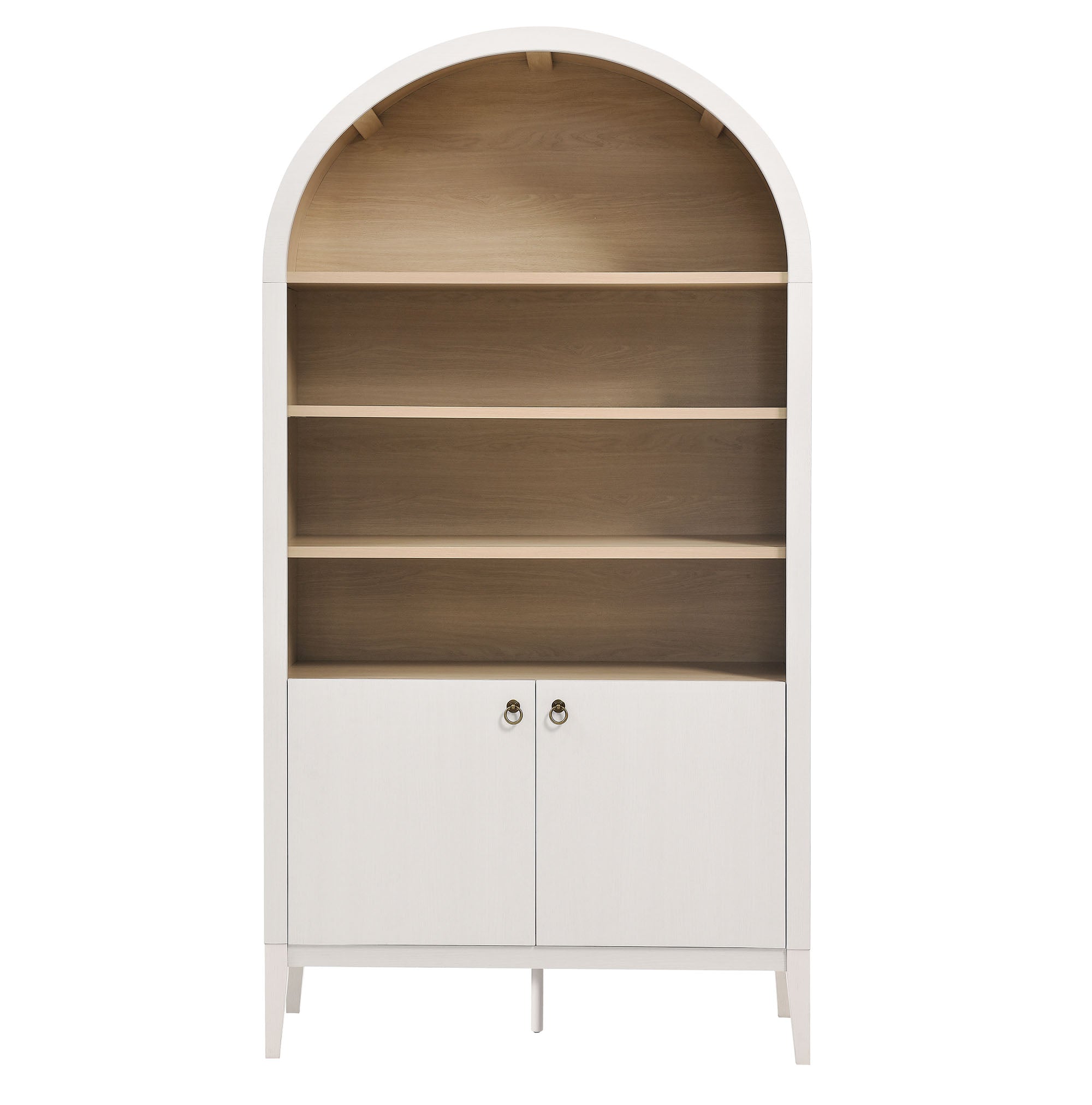 Modway Nolan 74" Tall Wide Arched Storage Display Cabinet Bookshelf