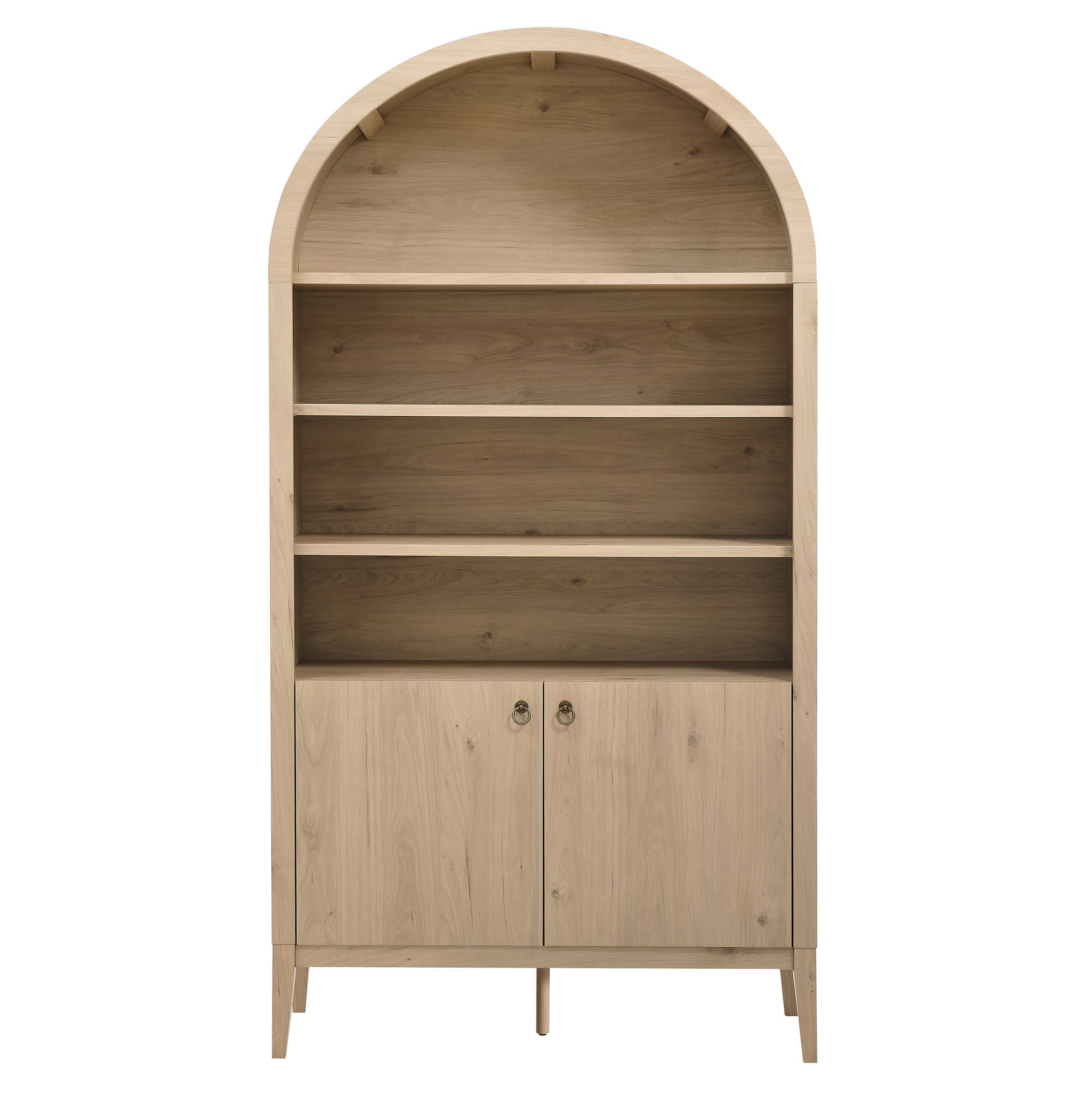 Modway Nolan 74" Tall Wide Arched Storage Display Cabinet Bookshelf