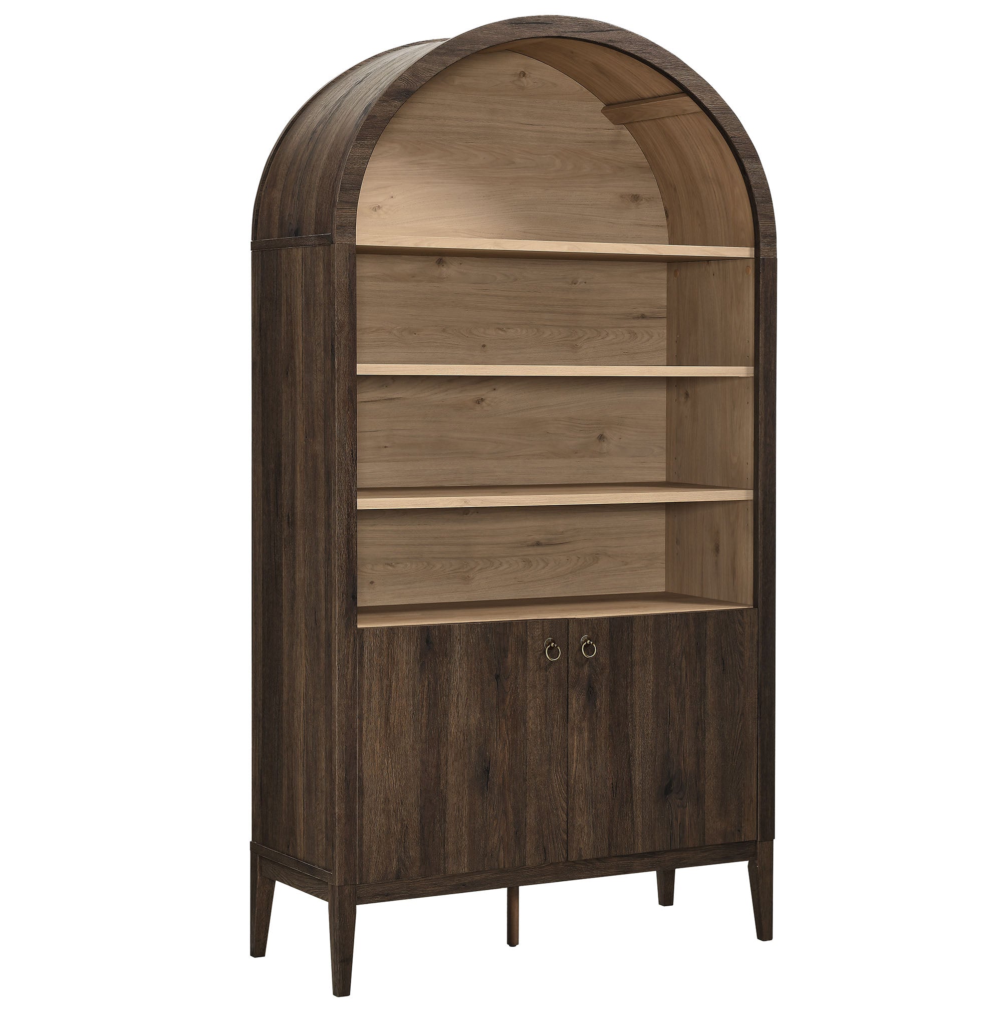 Modway Nolan 74" Tall Wide Arched Storage Display Cabinet Bookshelf