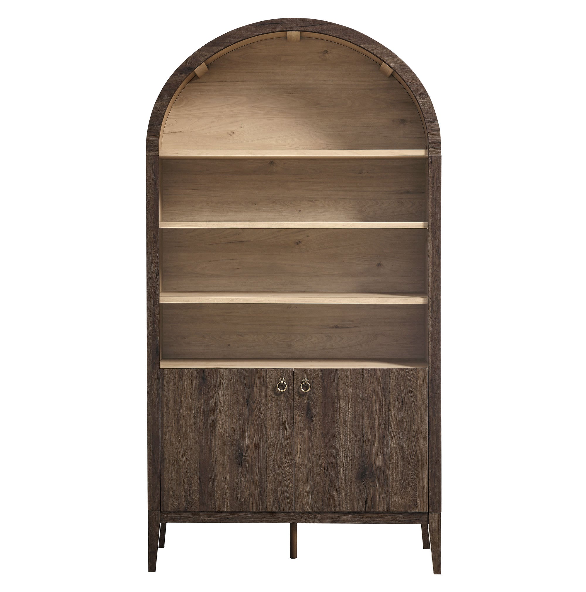 Modway Nolan 74" Tall Wide Arched Storage Display Cabinet Bookshelf