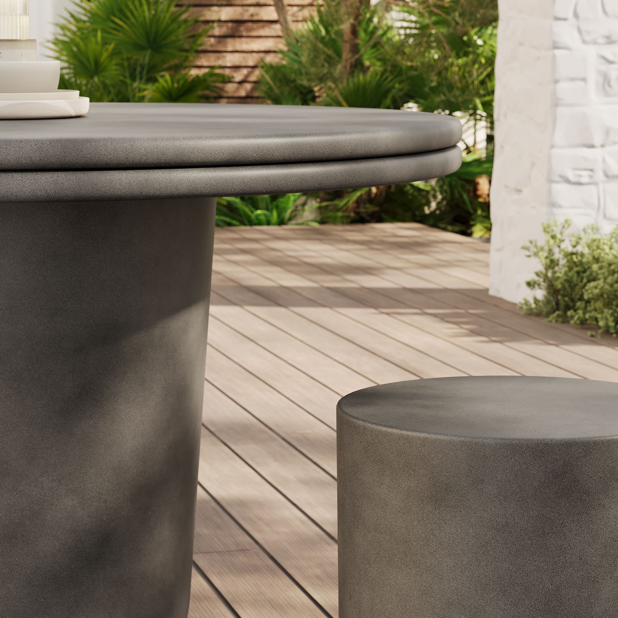 Modway Brion Indoor - Outdoor Patio Concrete 5 Piece Dining Table Set