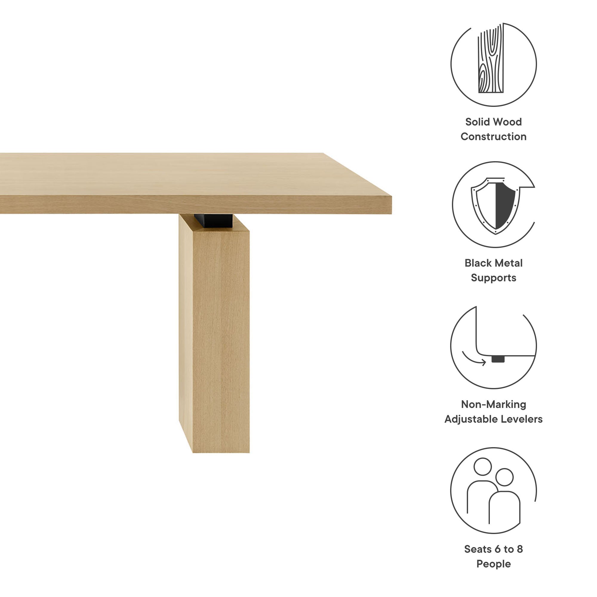 Modway Piston 82" Rectangular Wood Dining Table